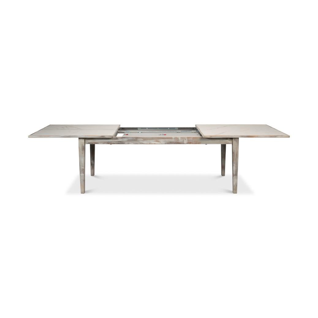 Néoclassique Table à rallonge peinte en gris Neo Classic en vente
