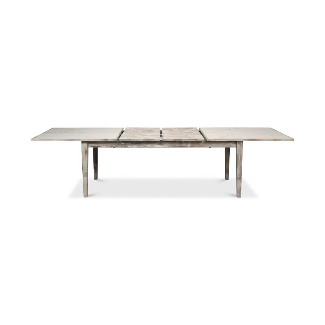 Européen Table à rallonge peinte en gris Neo Classic en vente