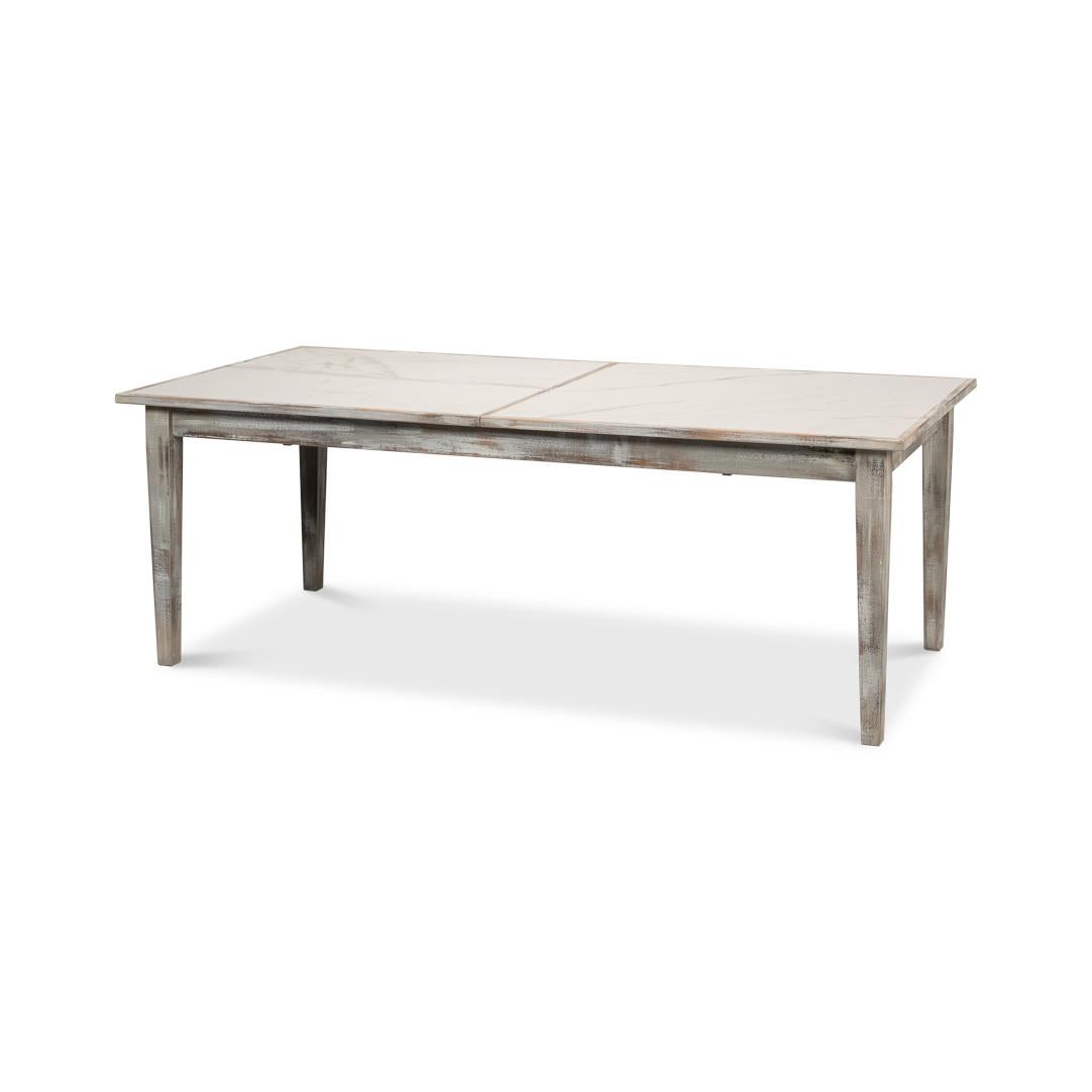XXIe siècle et contemporain Table à rallonge peinte en gris Neo Classic en vente
