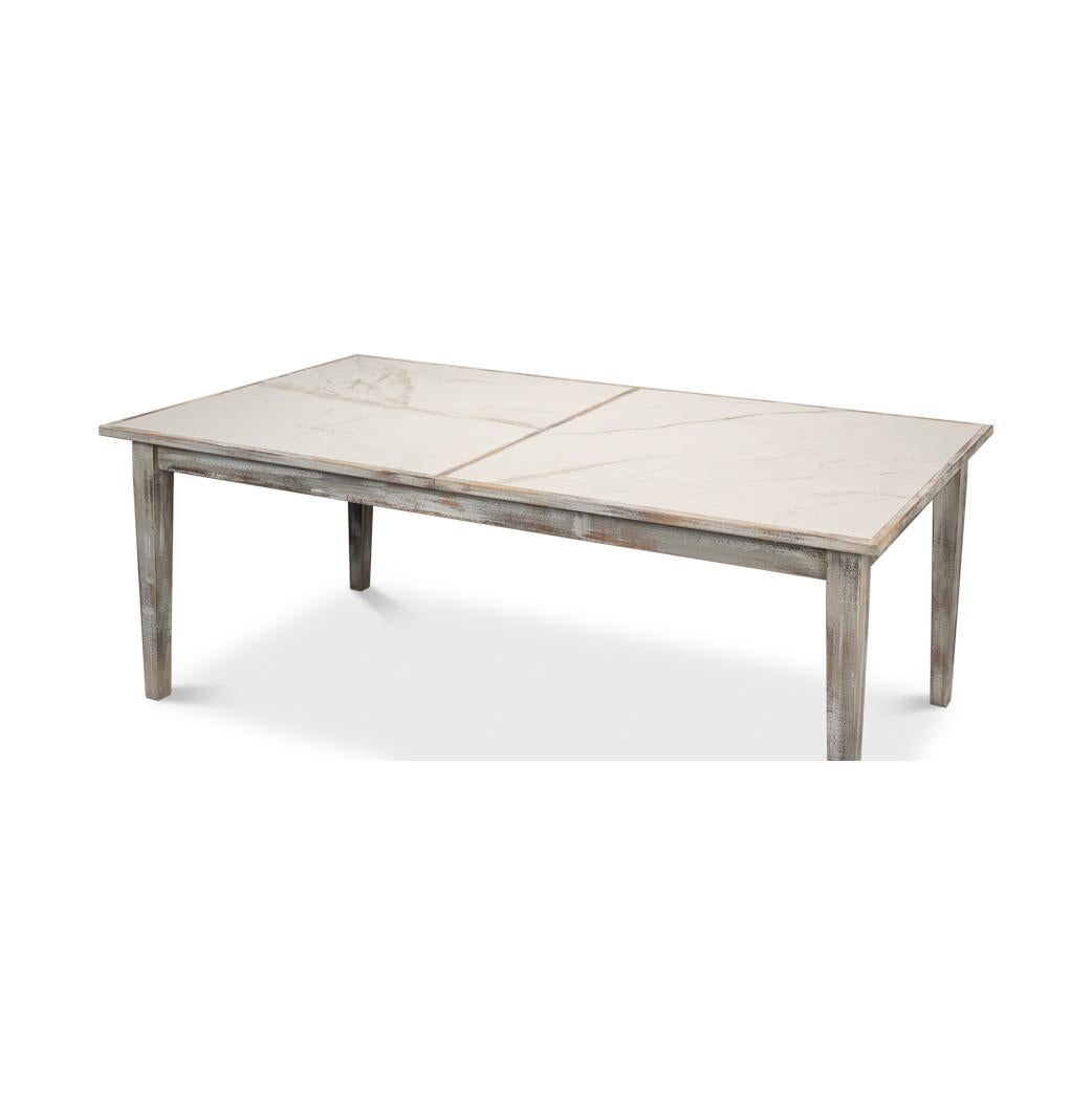 Porcelaine Table à rallonge peinte en gris Neo Classic en vente