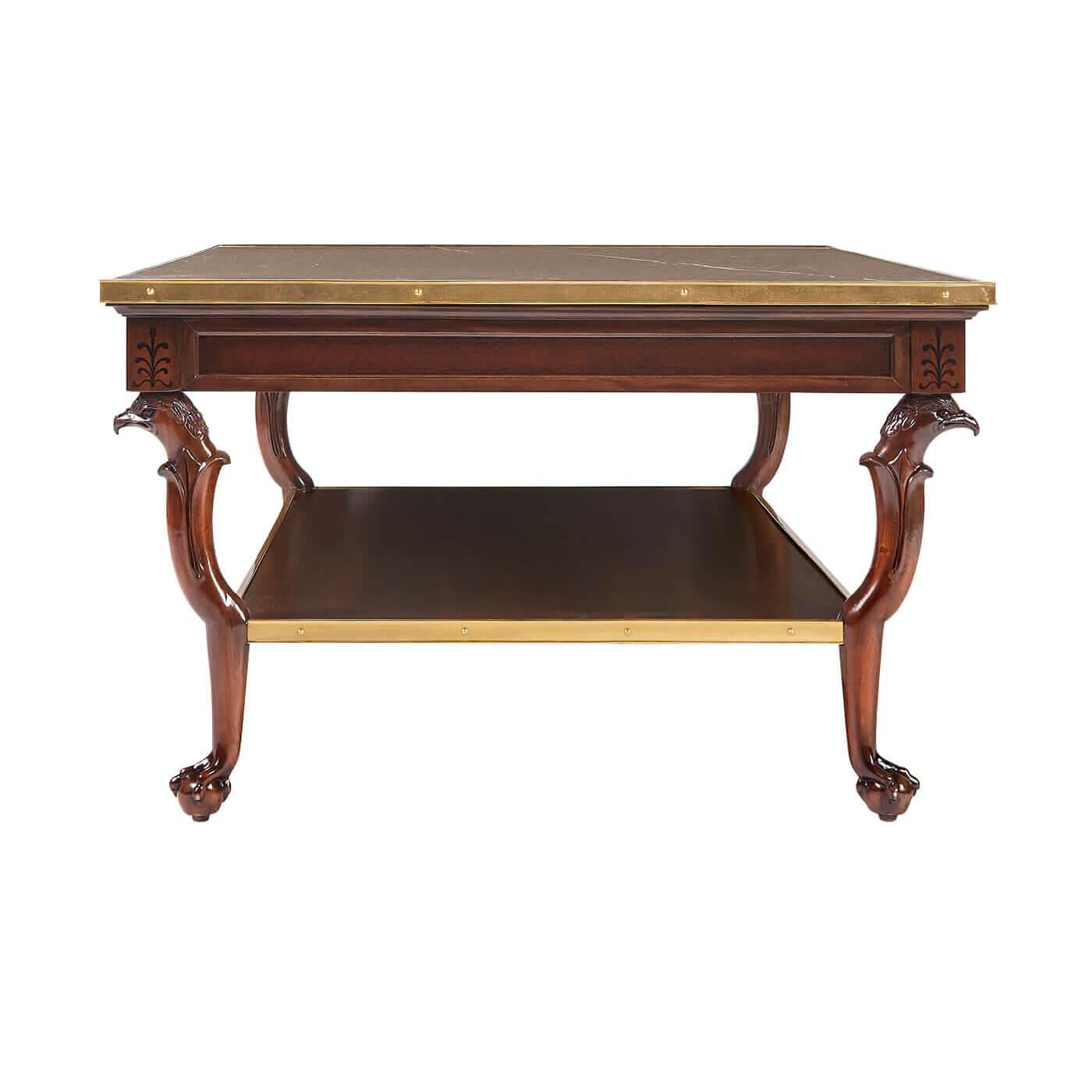 Neoclassical Neo-Classic Marble Top Coffee Table For Sale