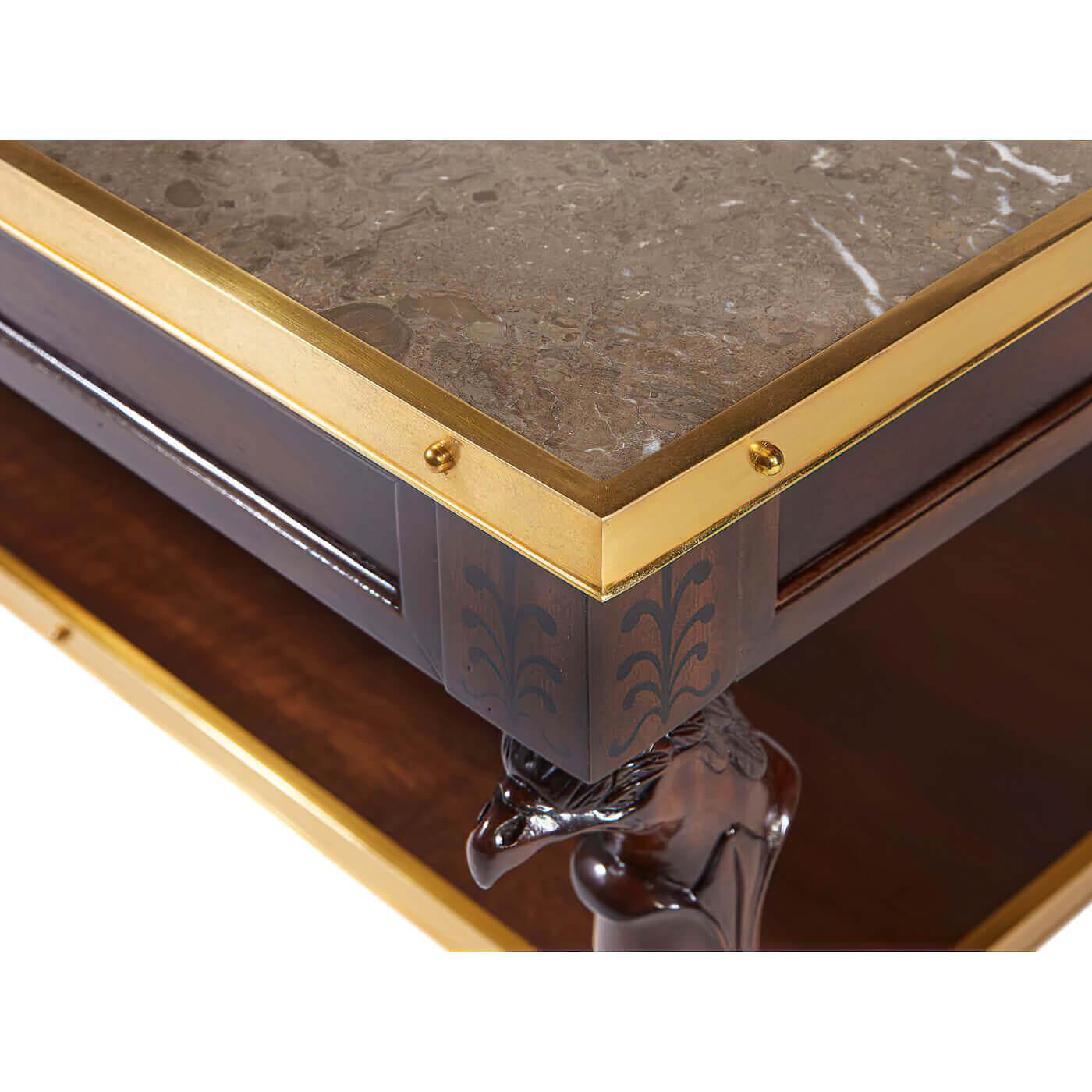 Neo-Classic Marble Top Coffee Table For Sale 1
