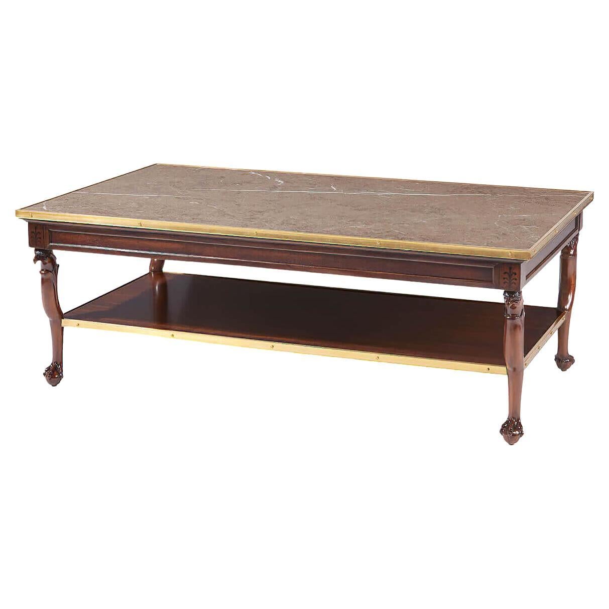 Neo-Classic Marble Top Coffee Table