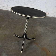 Neo-Classic Olive Oval Side Table Rose Tarlow Melrose House Ebony Black & White