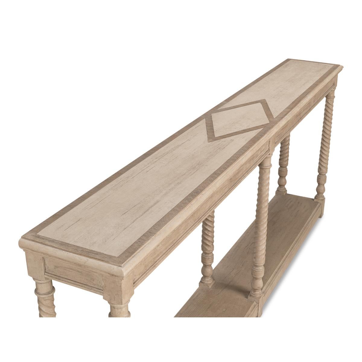 Wood Neo Classic Pine Console Table For Sale