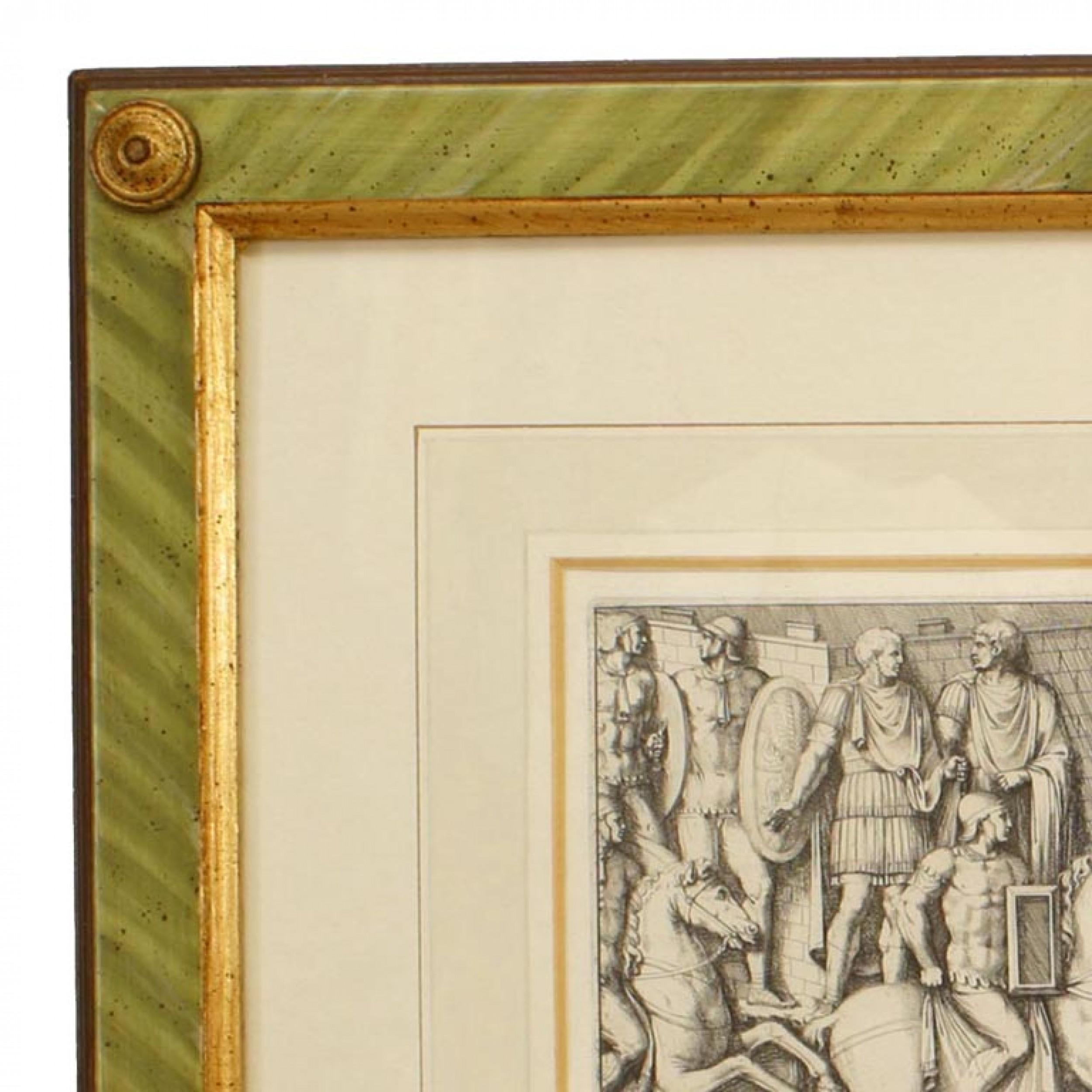 Peint à la main Gravure de scène historique romaine néoclassique en vente