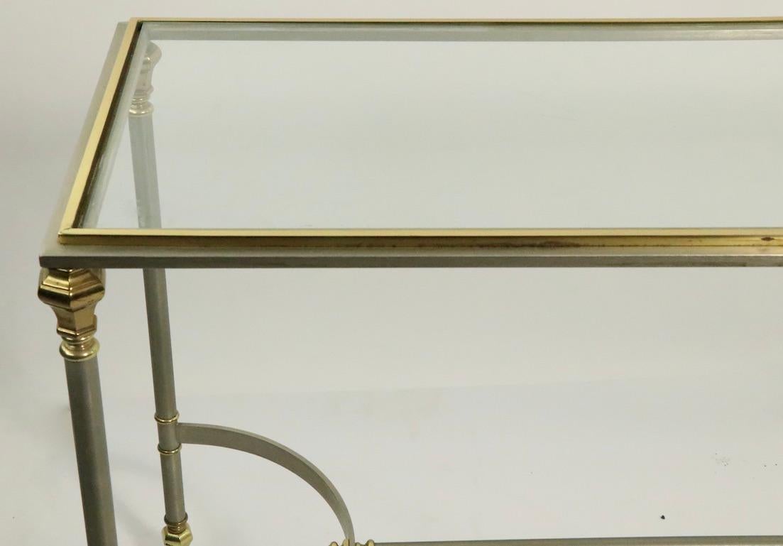 Neoclassic Steel and Brass Console in the Style of Maison Jansen 3