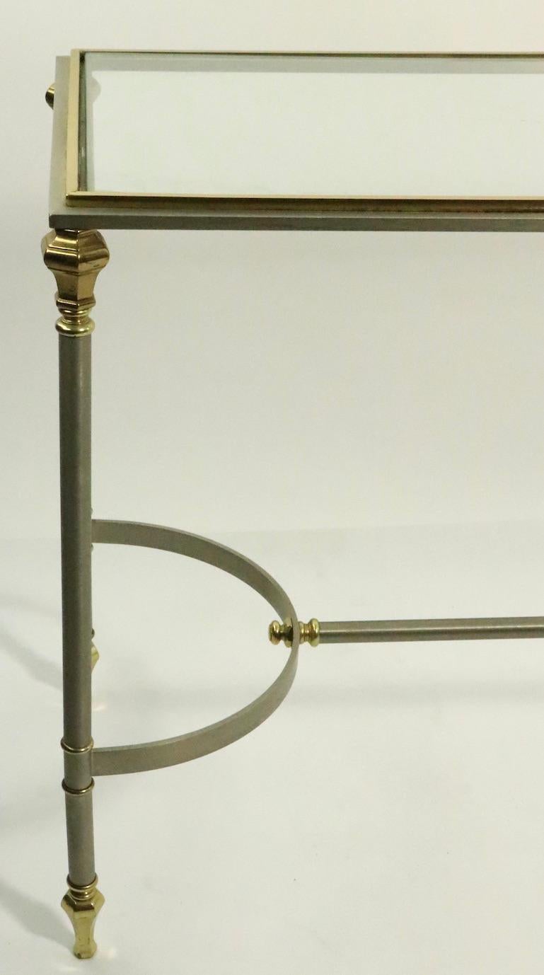 20th Century Neoclassic Steel and Brass Console in the Style of Maison Jansen