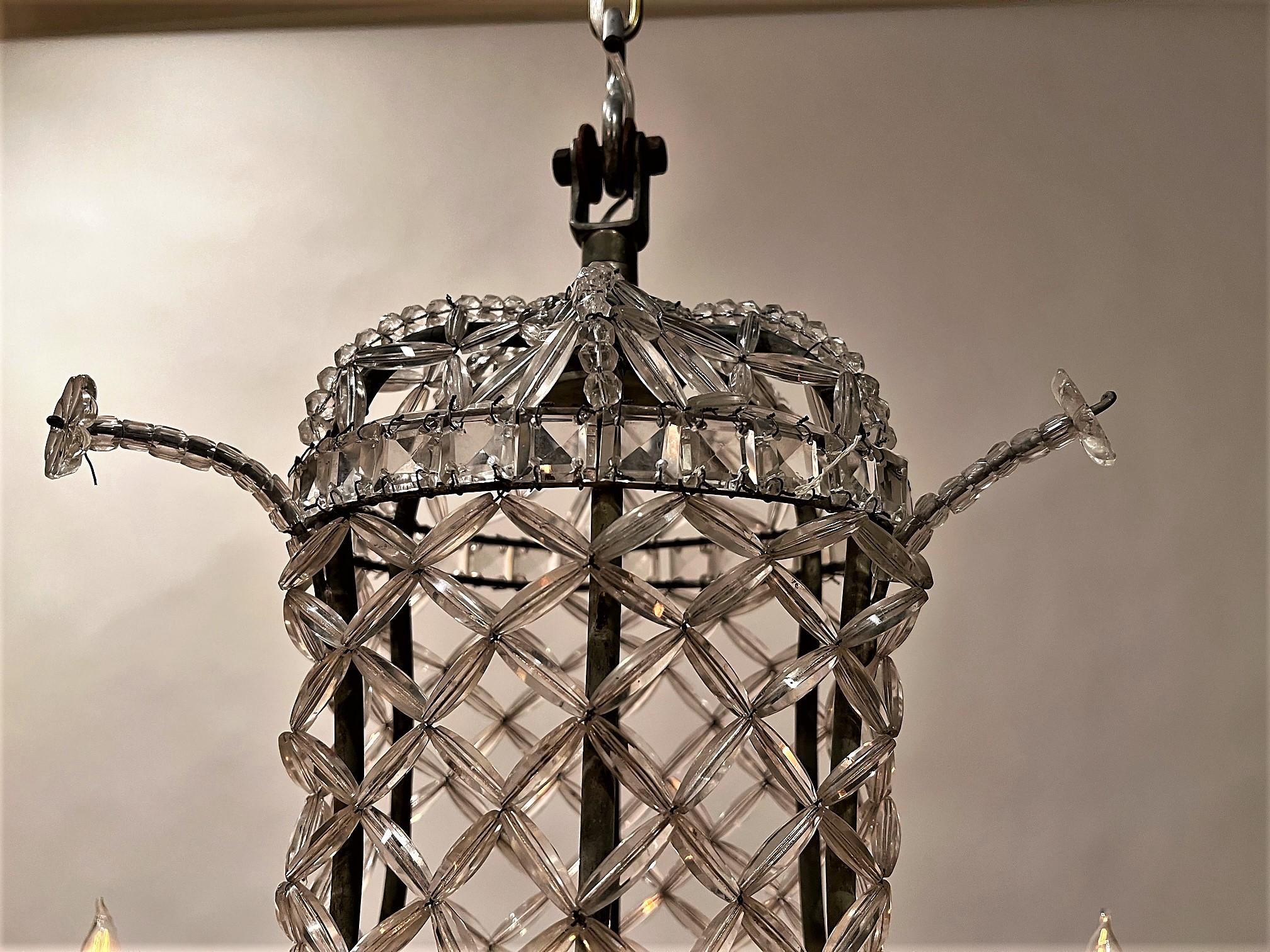 Italian Neo-Classic Style Crystal 9-Light Chandelier, Italy, Circa:1905 For Sale