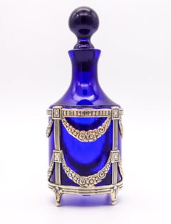 Bouteille de parfum suédoise Scent suédoise NEO-CLASSIC en verre cobalt et argent sterling 925
