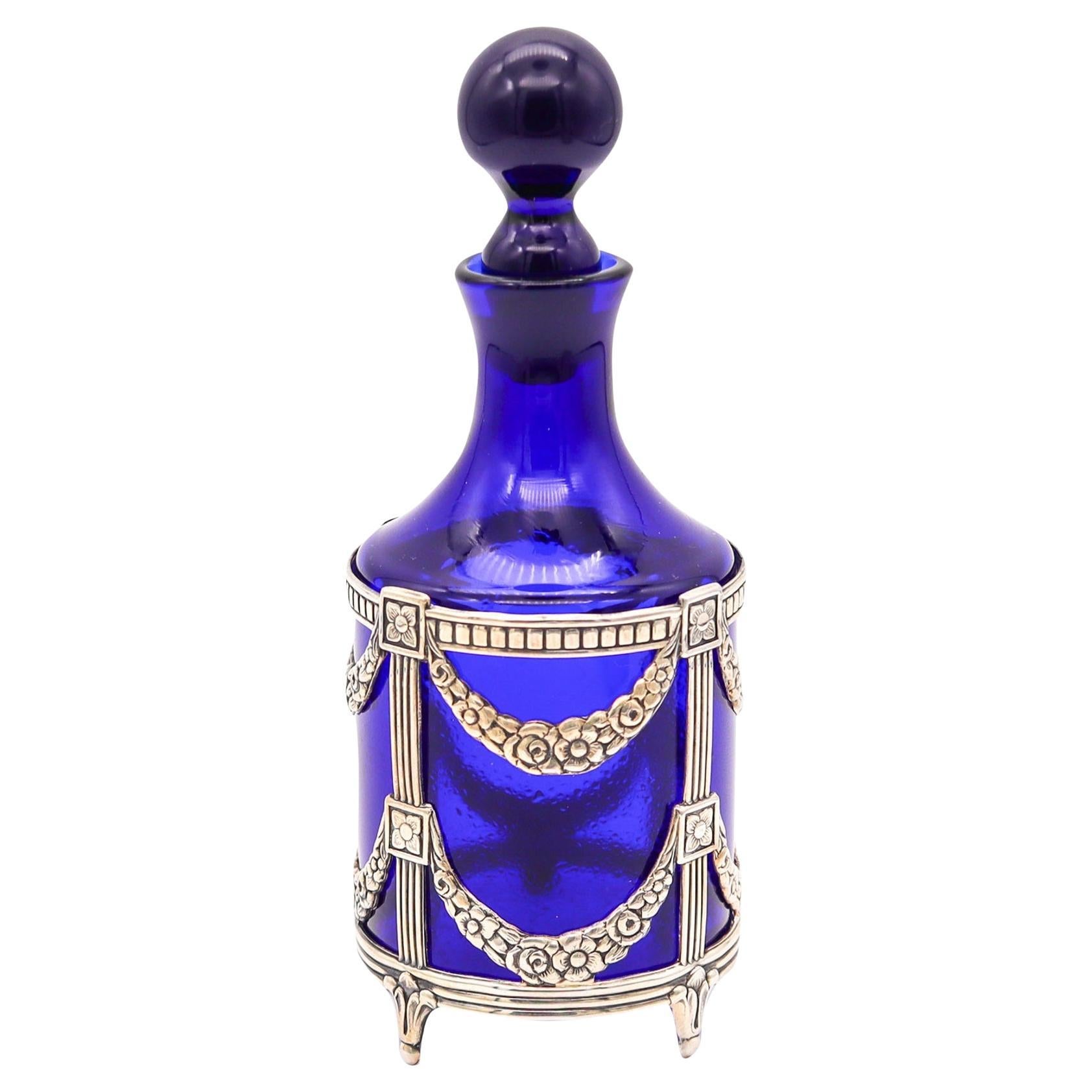 NEO-CLASSIC Swedish Scent Perfume Bottle In Cobalt Glass And 925 Sterling Silver