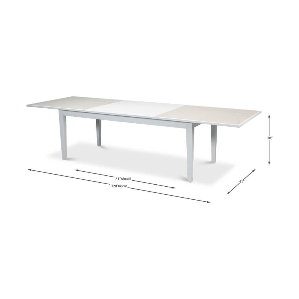 Neo Classic White Painted Extension Table For Sale 4