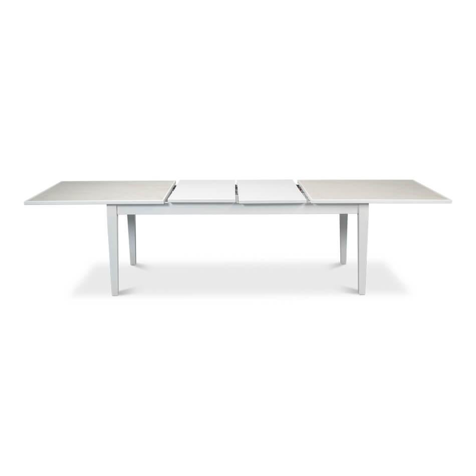 European Neo Classic White Painted Extension Table For Sale
