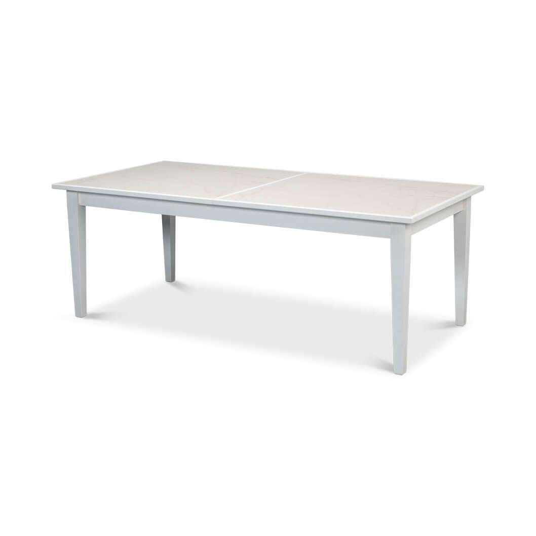 Contemporary Neo Classic White Painted Extension Table For Sale