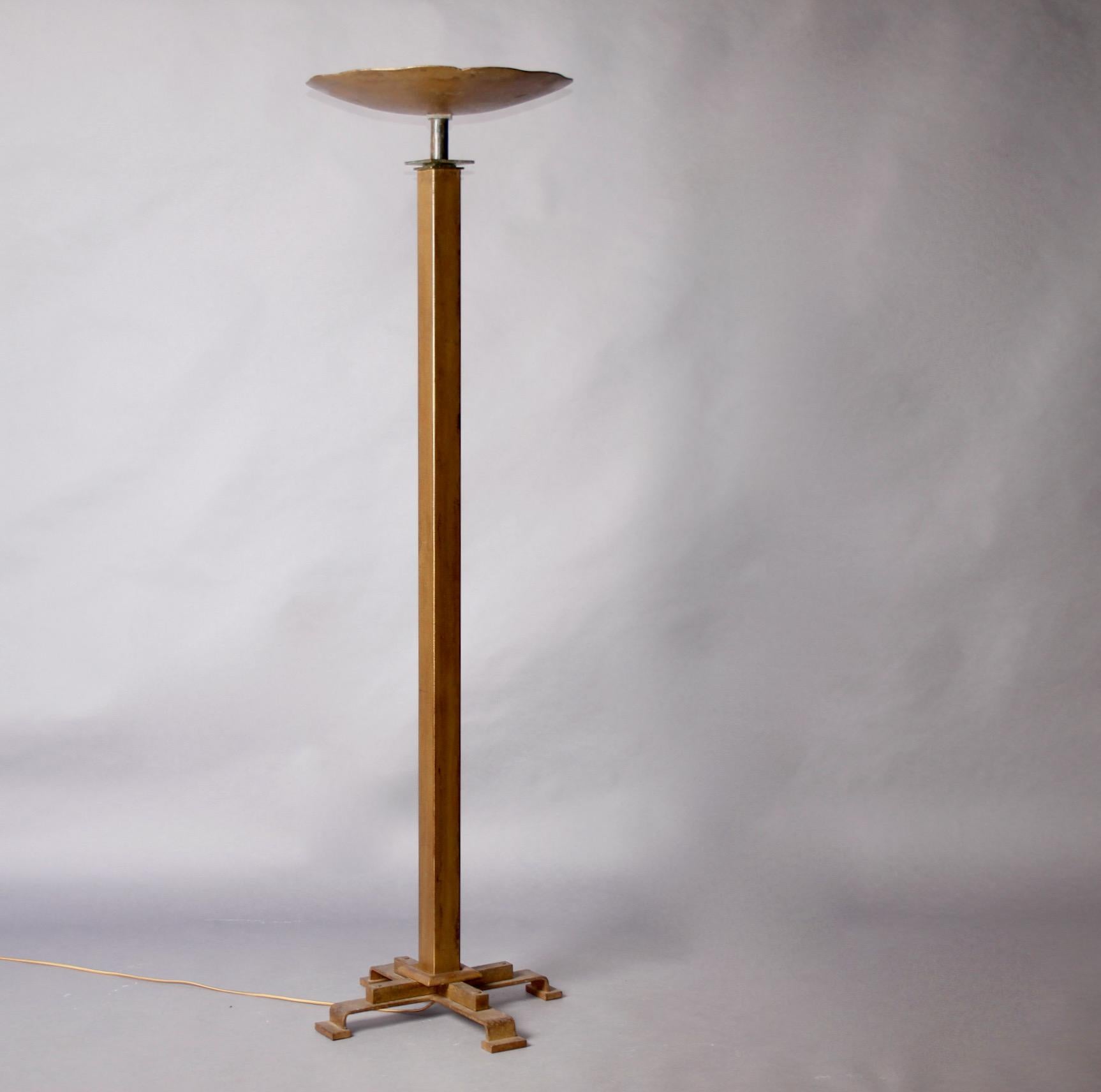 French neoclassical wrought iron floor lamp