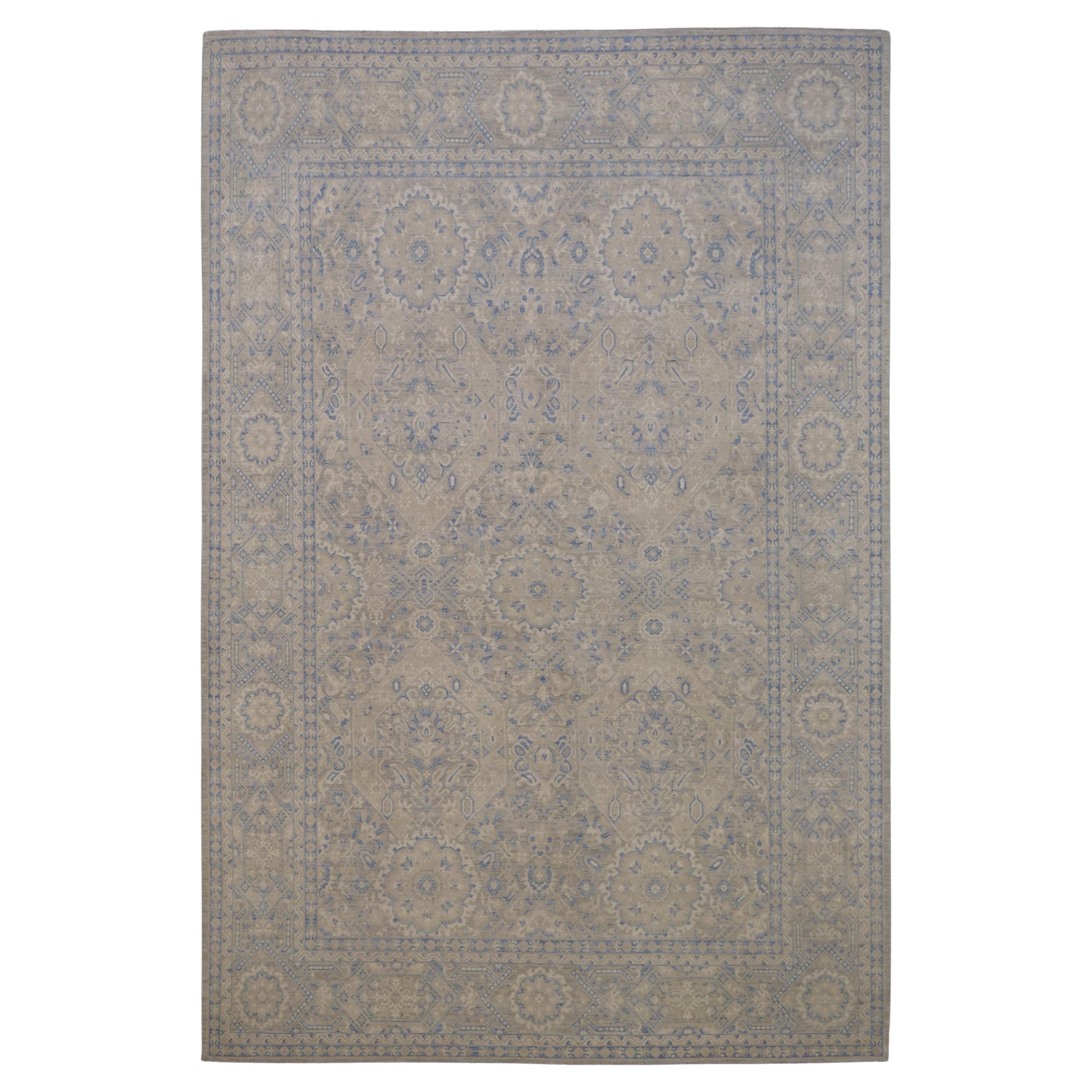 Tapis en laine Sultanabad Rugs beige, vert et bleu néoclassique 8'6''x11'8''