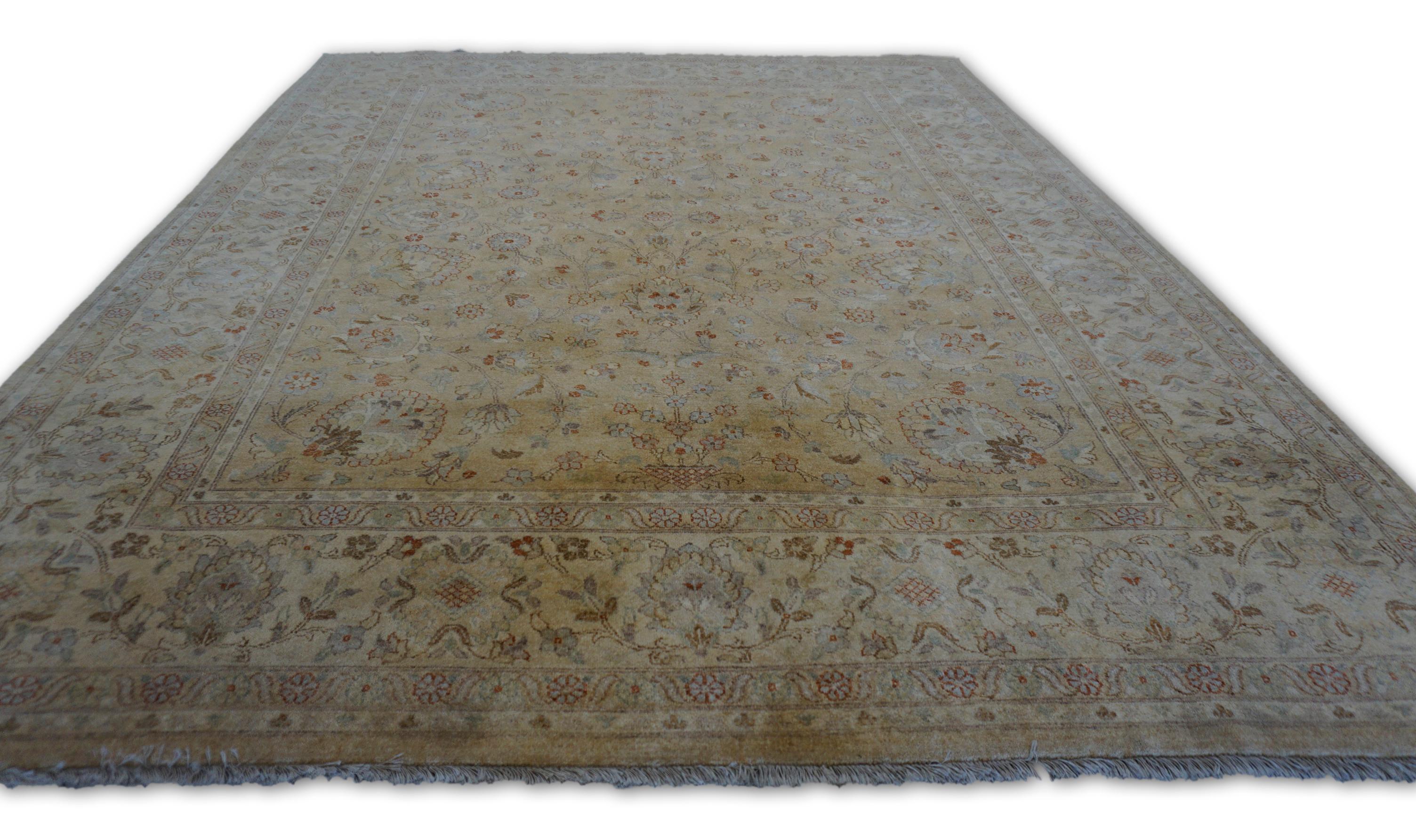 XXIe siècle et contemporain Tapis en laine beige Sultanabad Rugs 7'11''x10'' néoclassique en vente