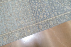 Neo-Classical Blue Wool Oushak Runner 3'x13'8''