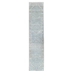 Neo-Classical Blau Wolle Oushak Läufer 3
x13
8

