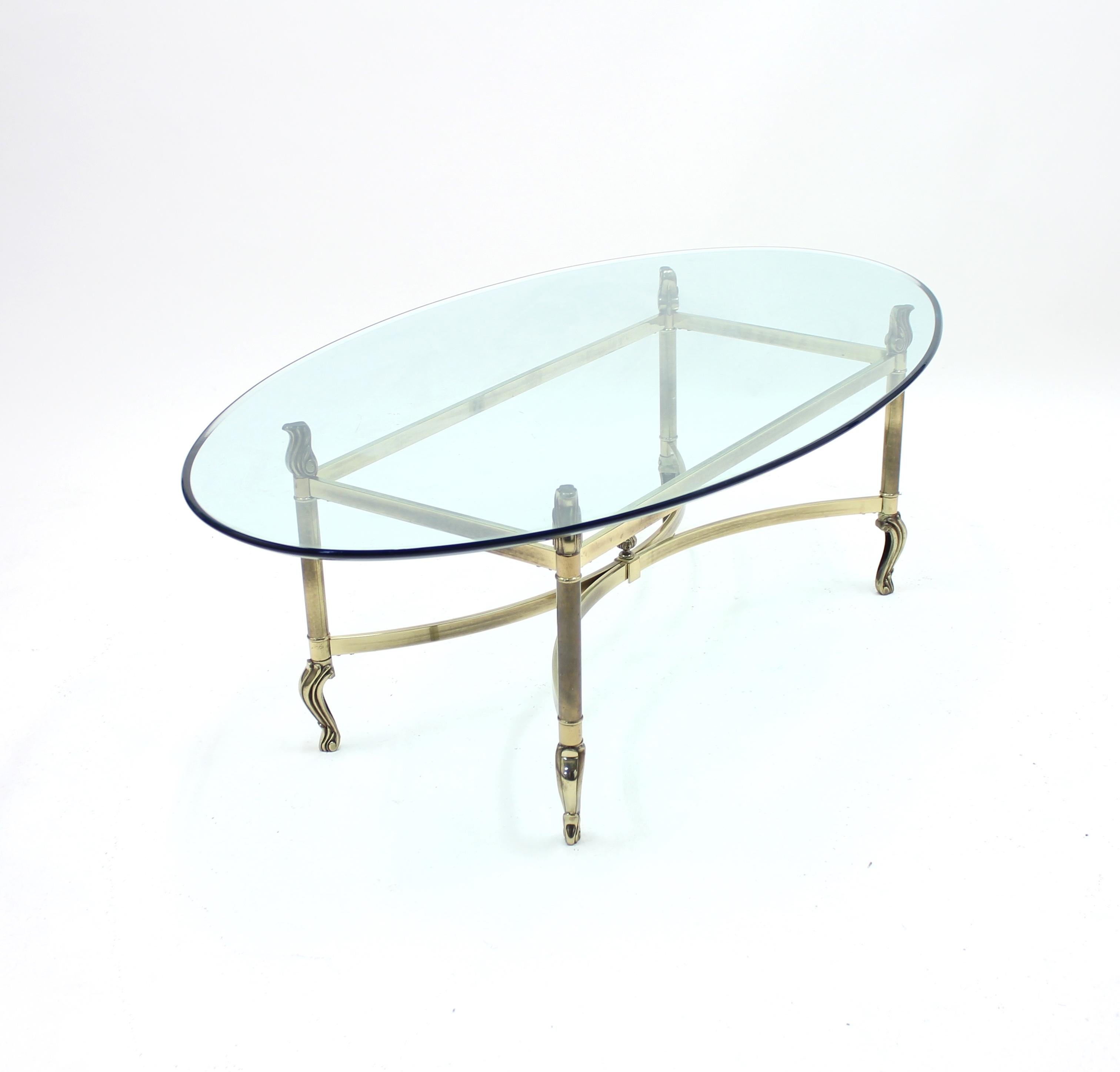 Neoclassical Brass Coffee Table, 1980s In Good Condition In Uppsala, SE