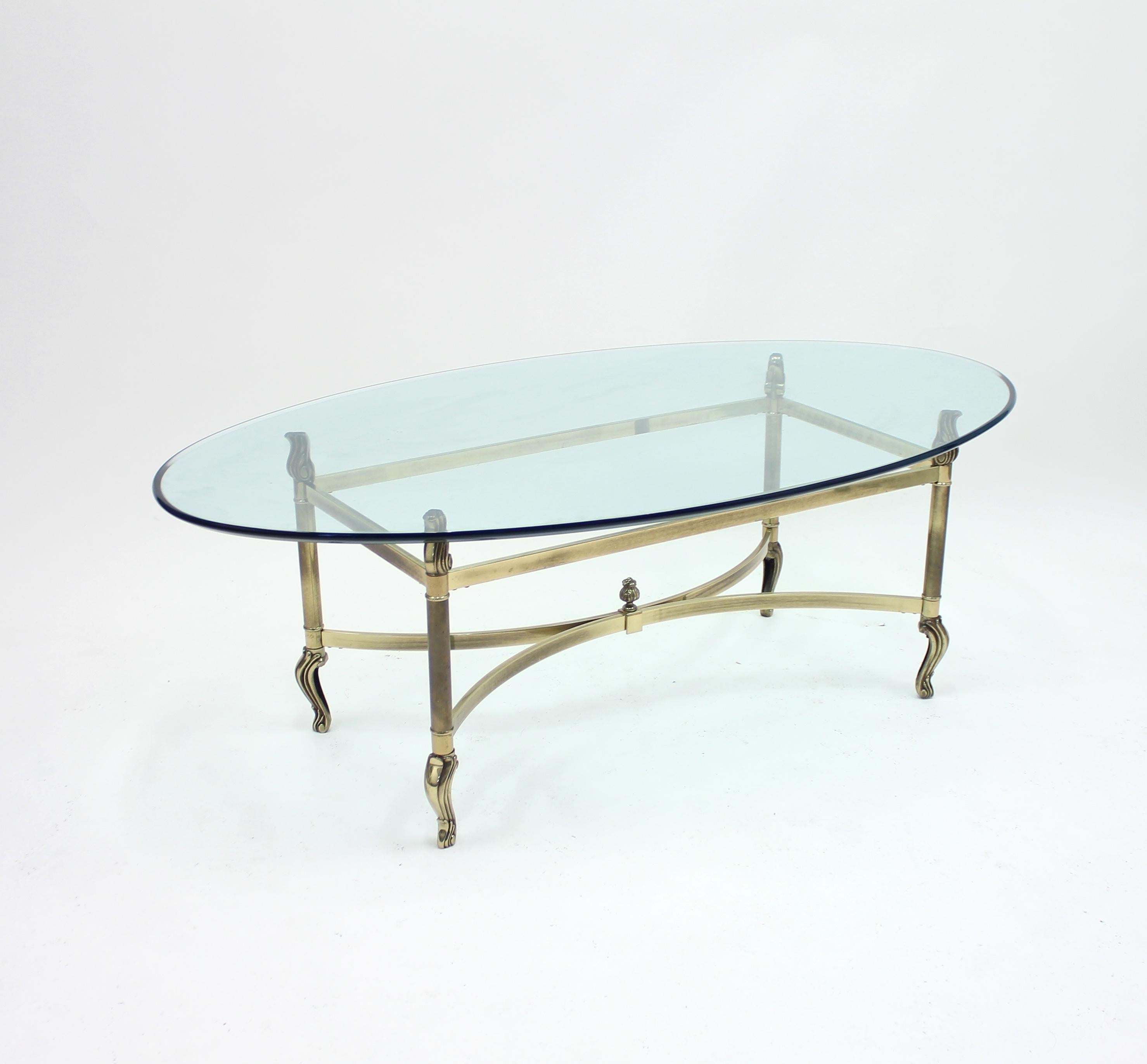 Neoclassical Brass Coffee Table, 1980s 3