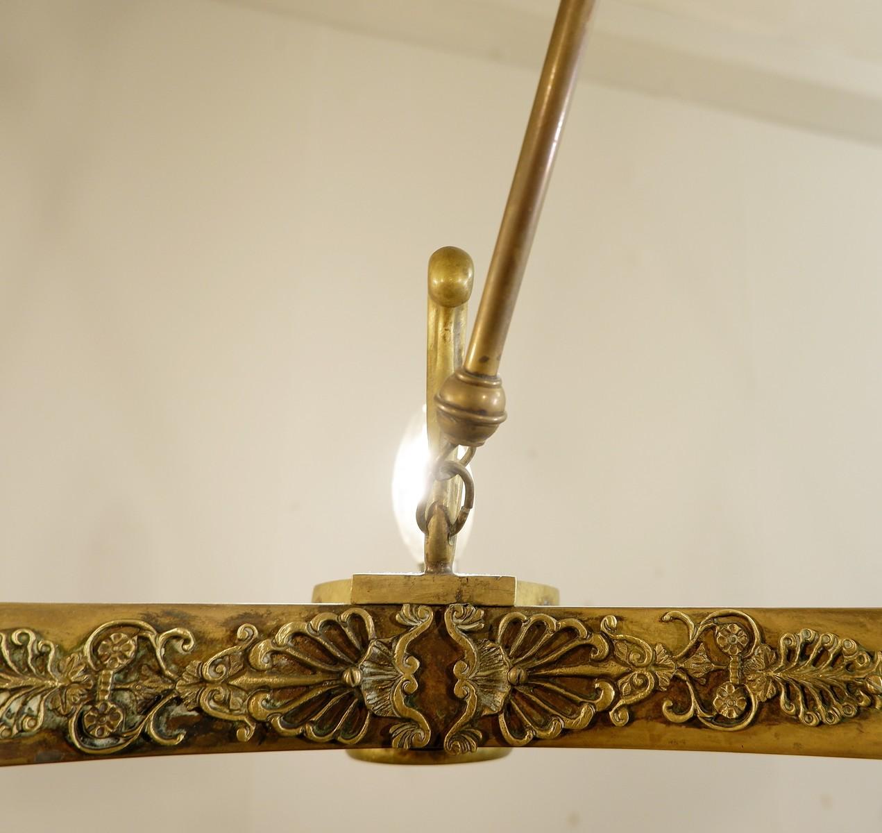 Late 19th Century Neo Classical Bronze Crown Chandelier