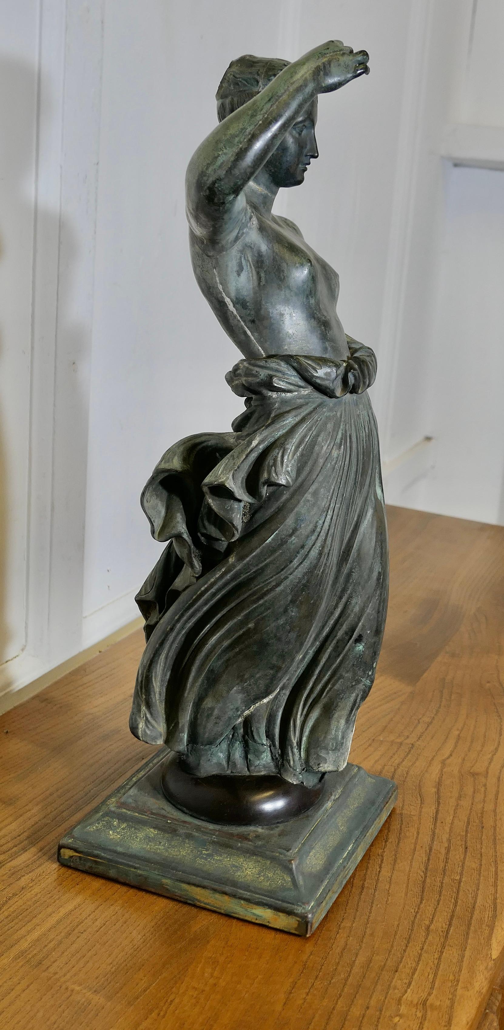 Neo Classical Bronze Statue of Hebe The Greek Goddess of Youth  A handsome piece In Fair Condition For Sale In Chillerton, Isle of Wight
