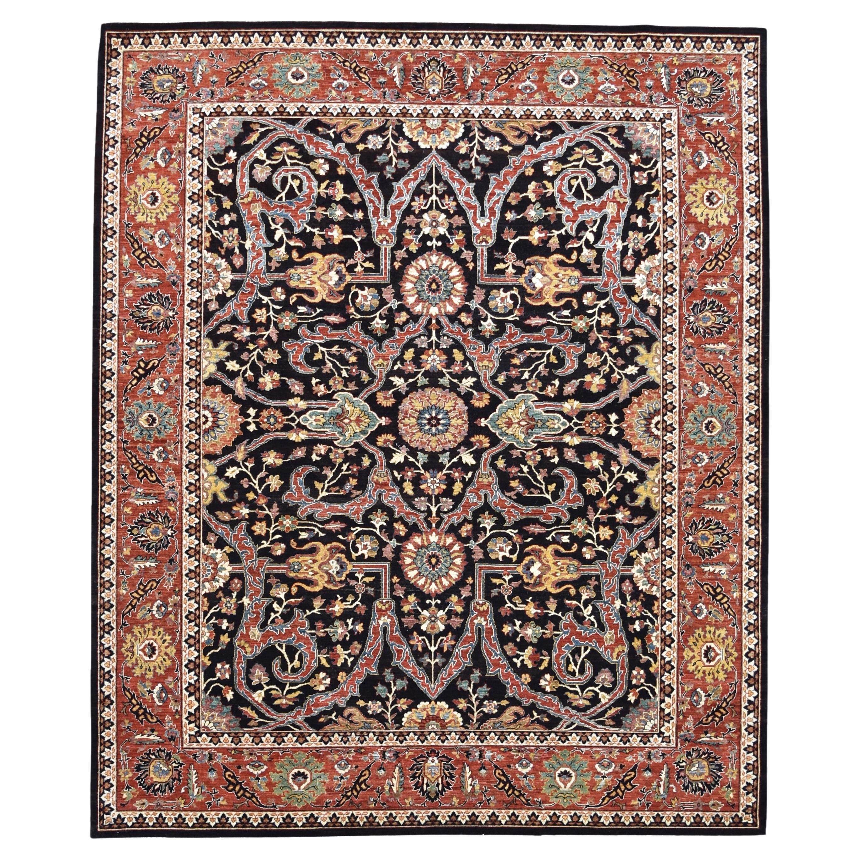 Neo-Classical Brown und Rich Tones Wollteppich 8'x9'8''