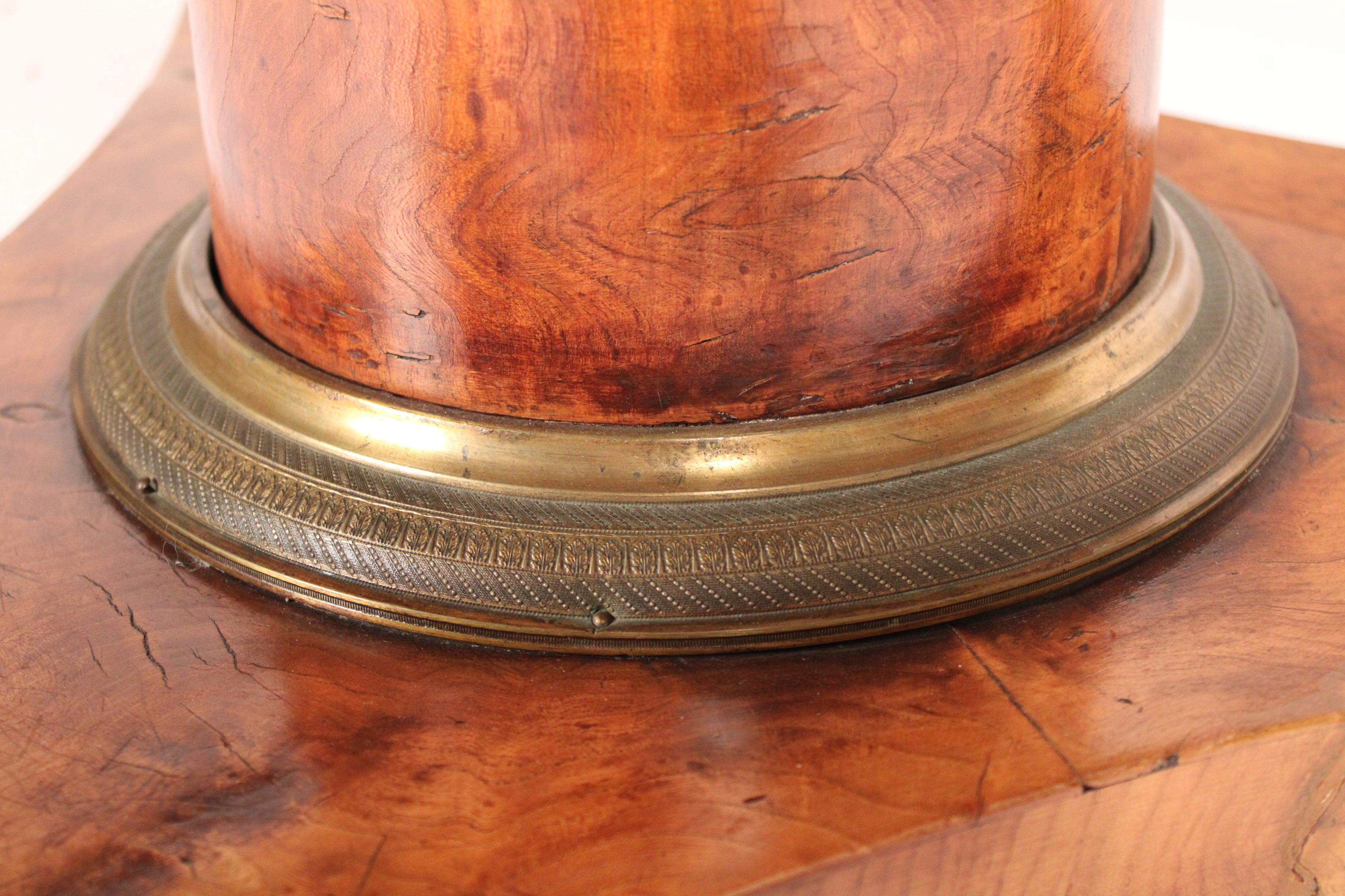 Neo Classical Burl Ash Center Table with Bronze Mounted Feet For Sale 5