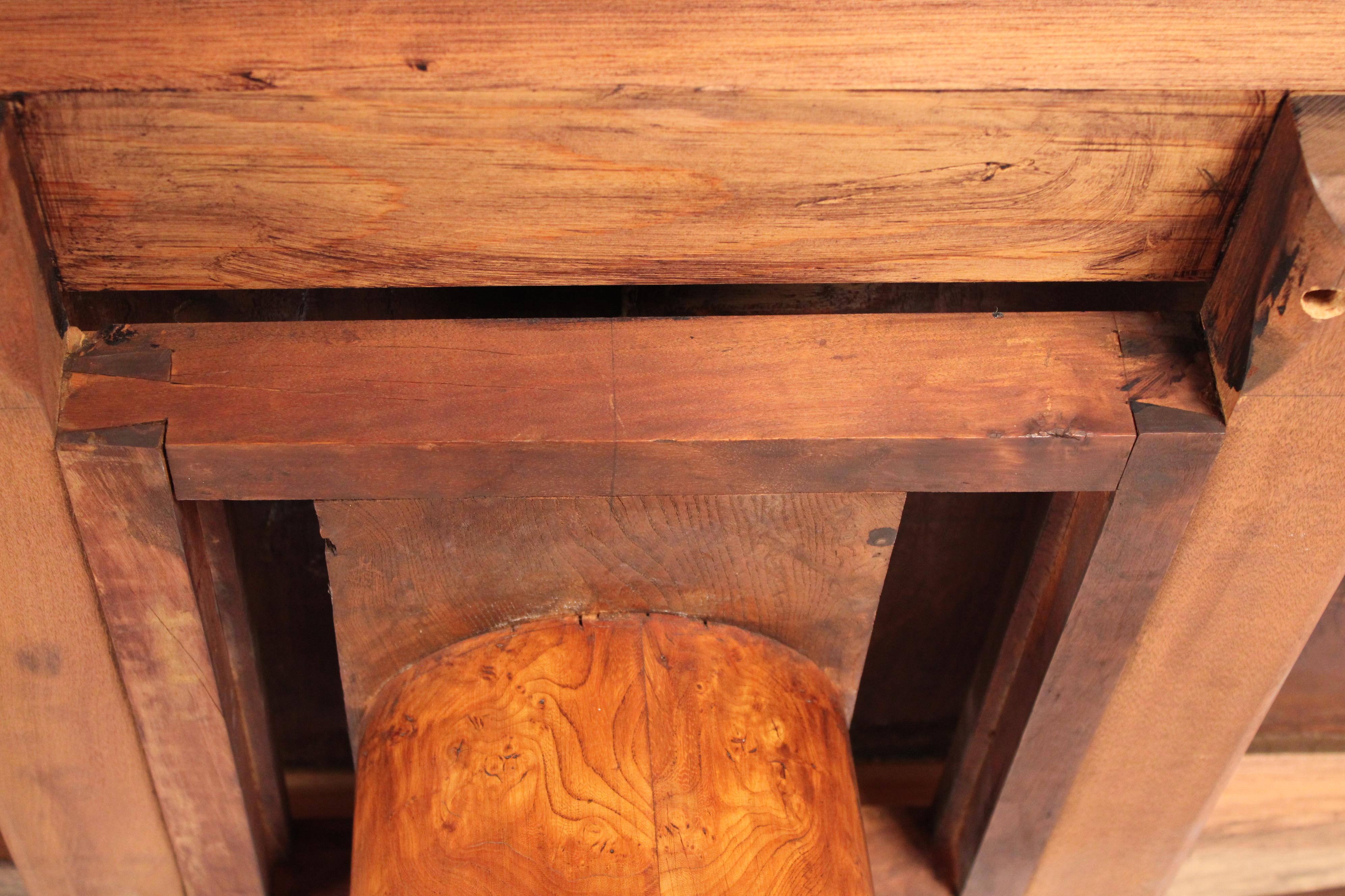 Neo Classical Burl Ash Center Table with Bronze Mounted Feet For Sale 8