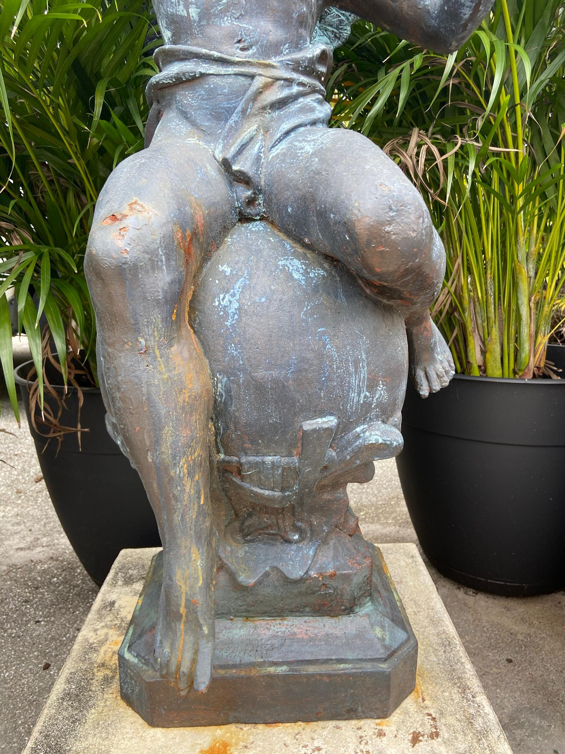 Neoclassical Cast Iron Statue of “The Arts” For Sale 4