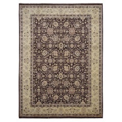 Tappeto Neo-Classico in Lana Marrone e Beige Cioccolato Profondo 8'10" x 12'10"