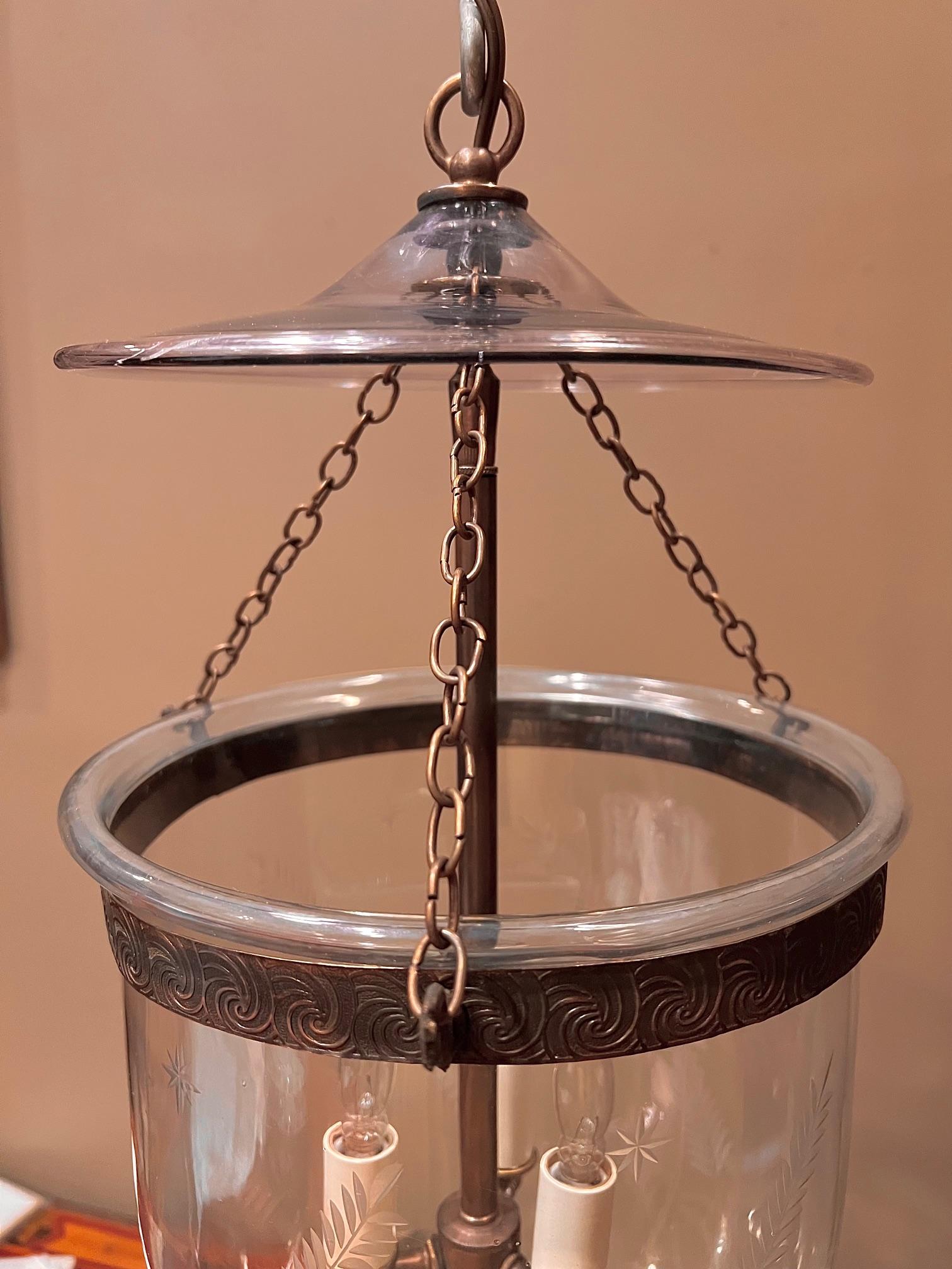 Neoclassical Neo-Classical Fern & Star Bell Jar Lantern, England, Circa:1830
