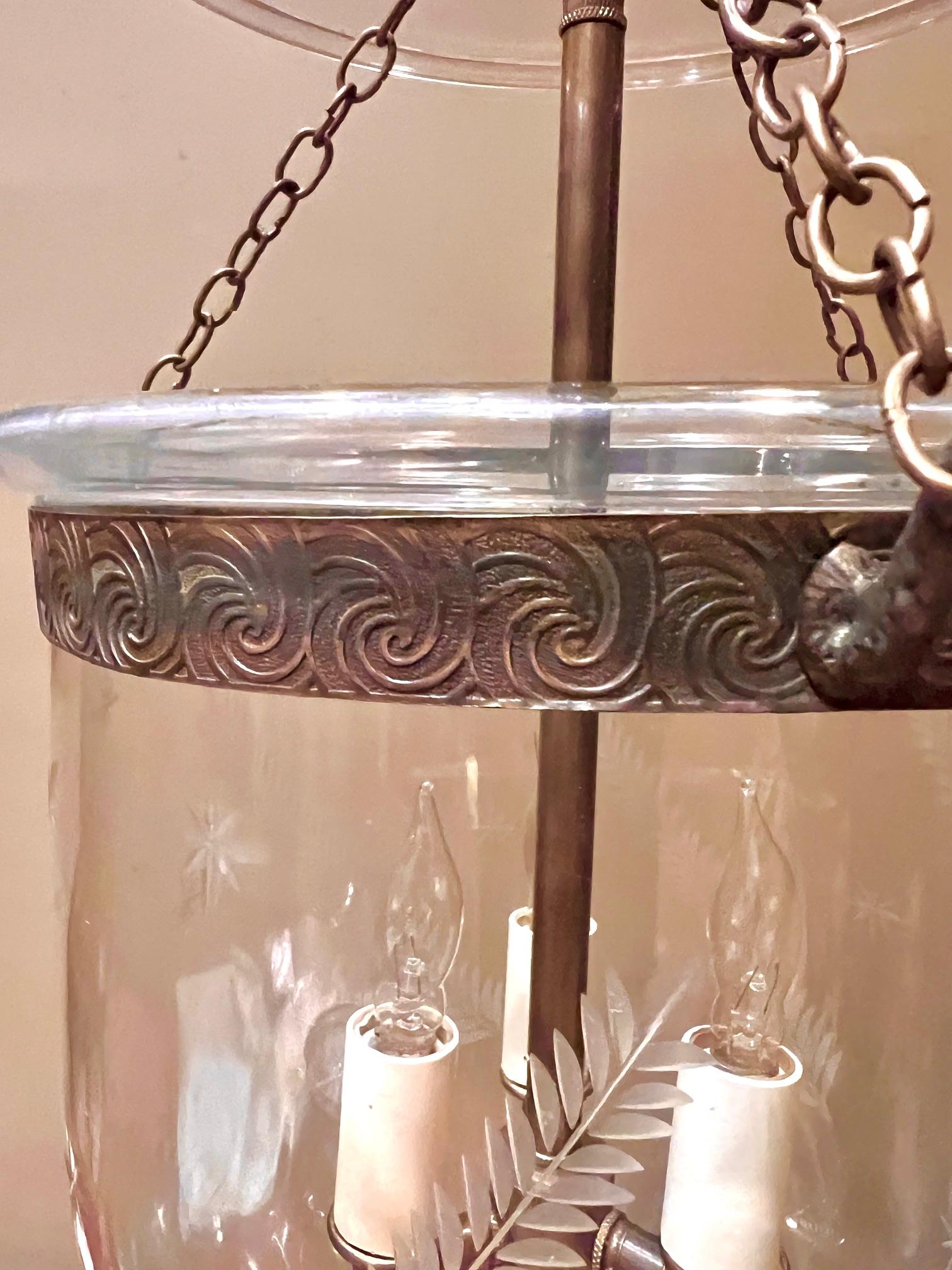 Neo-Classical Fern & Star Bell Jar Lantern, England, Circa:1830 In Good Condition In Alexandria, VA
