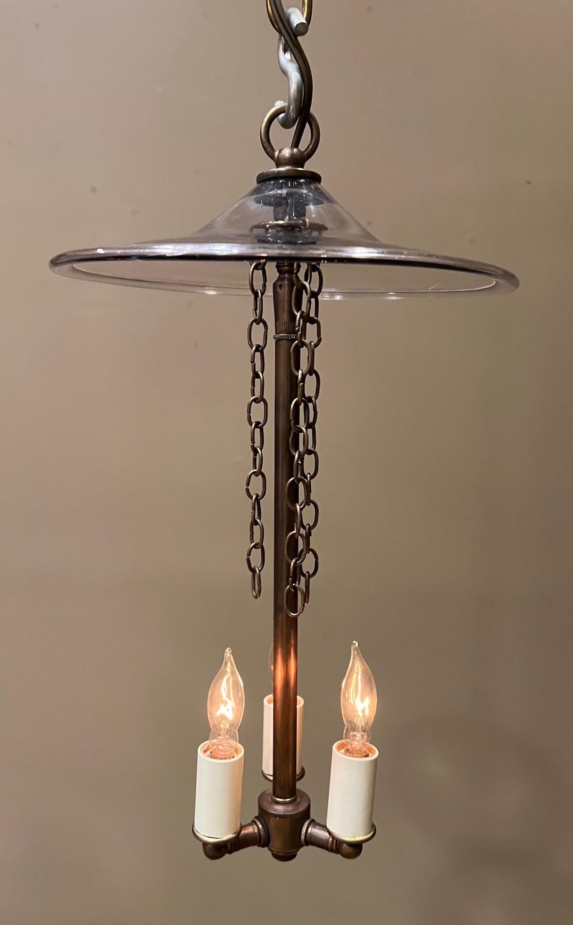 19th Century Neo-Classical Fern & Star Bell Jar Lantern, England, Circa:1830