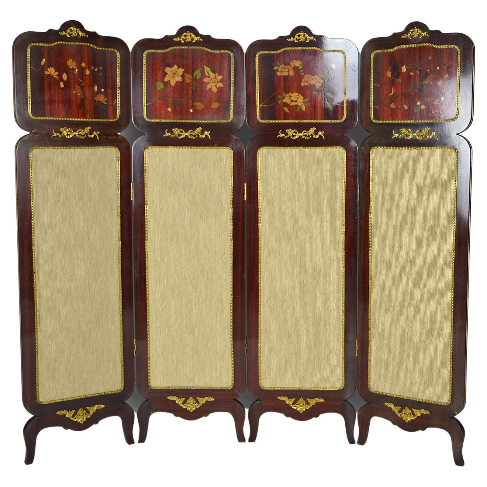 Neo-Classical Folding Screen with Marquetry, France, circa 1970 For Sale