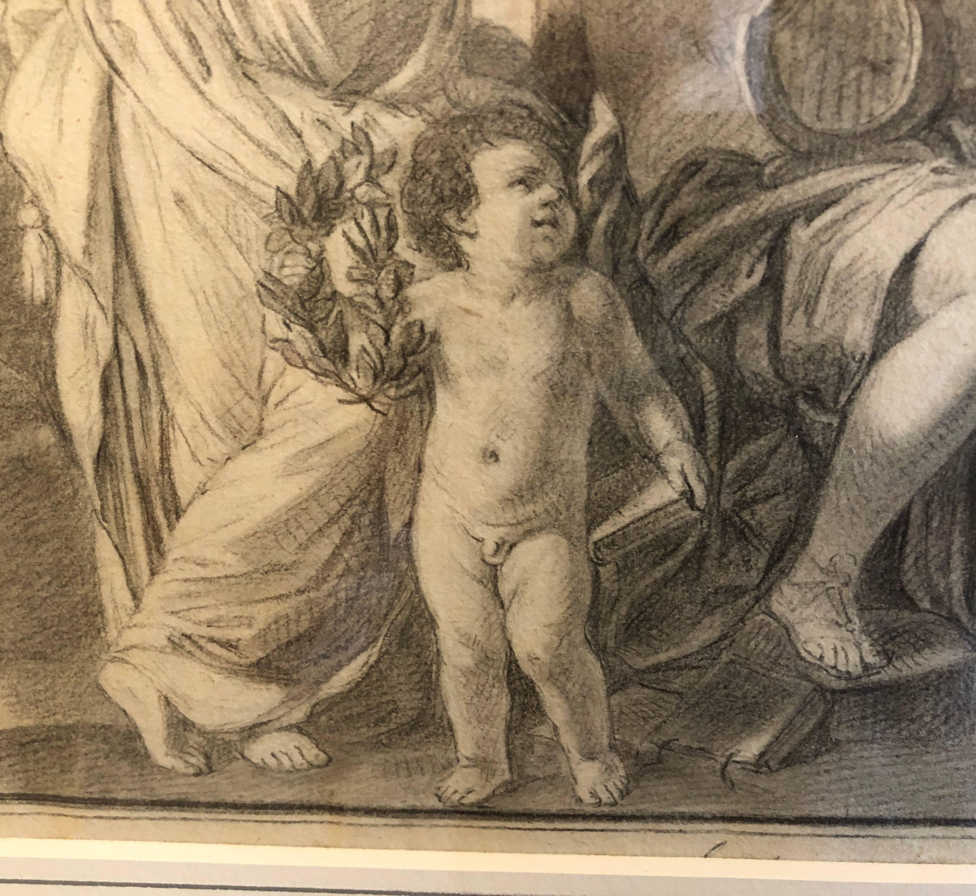 Neoclassical French 18th Century Drawing In Good Condition For Sale In Natchez, MS
