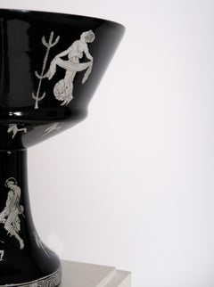 Neo-Classical Glass and Silver Pedestal Bowl