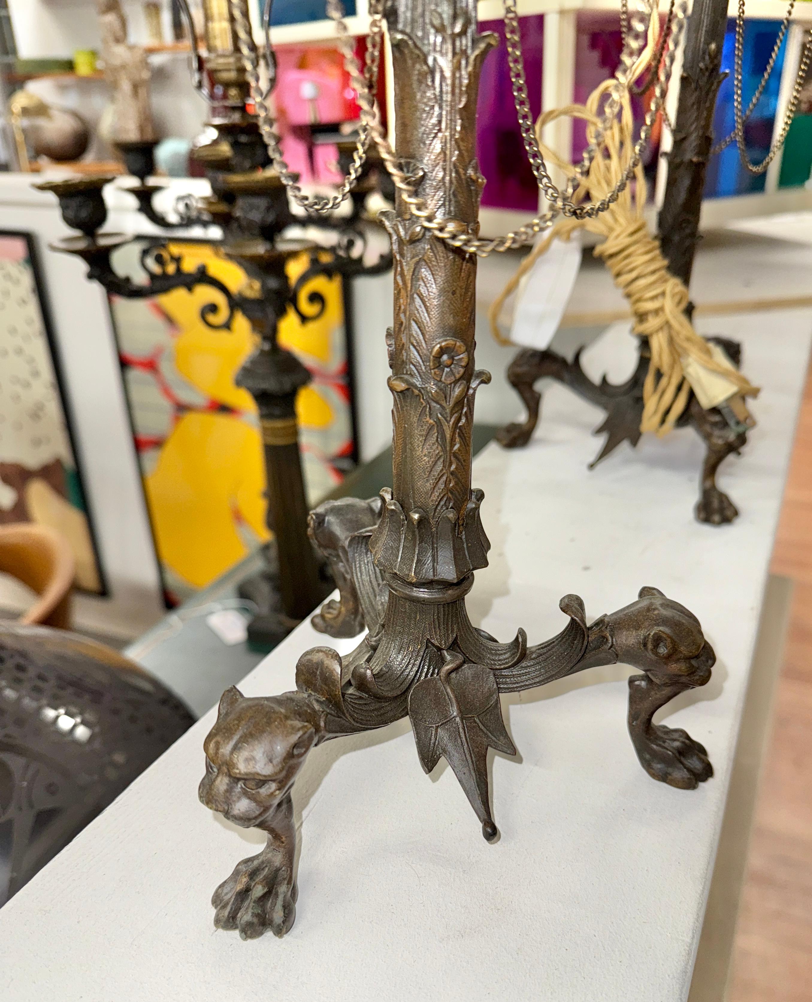 Neo-Classical Grand Tour Souvenir Bronze Candelabra  Lamps For Sale 6
