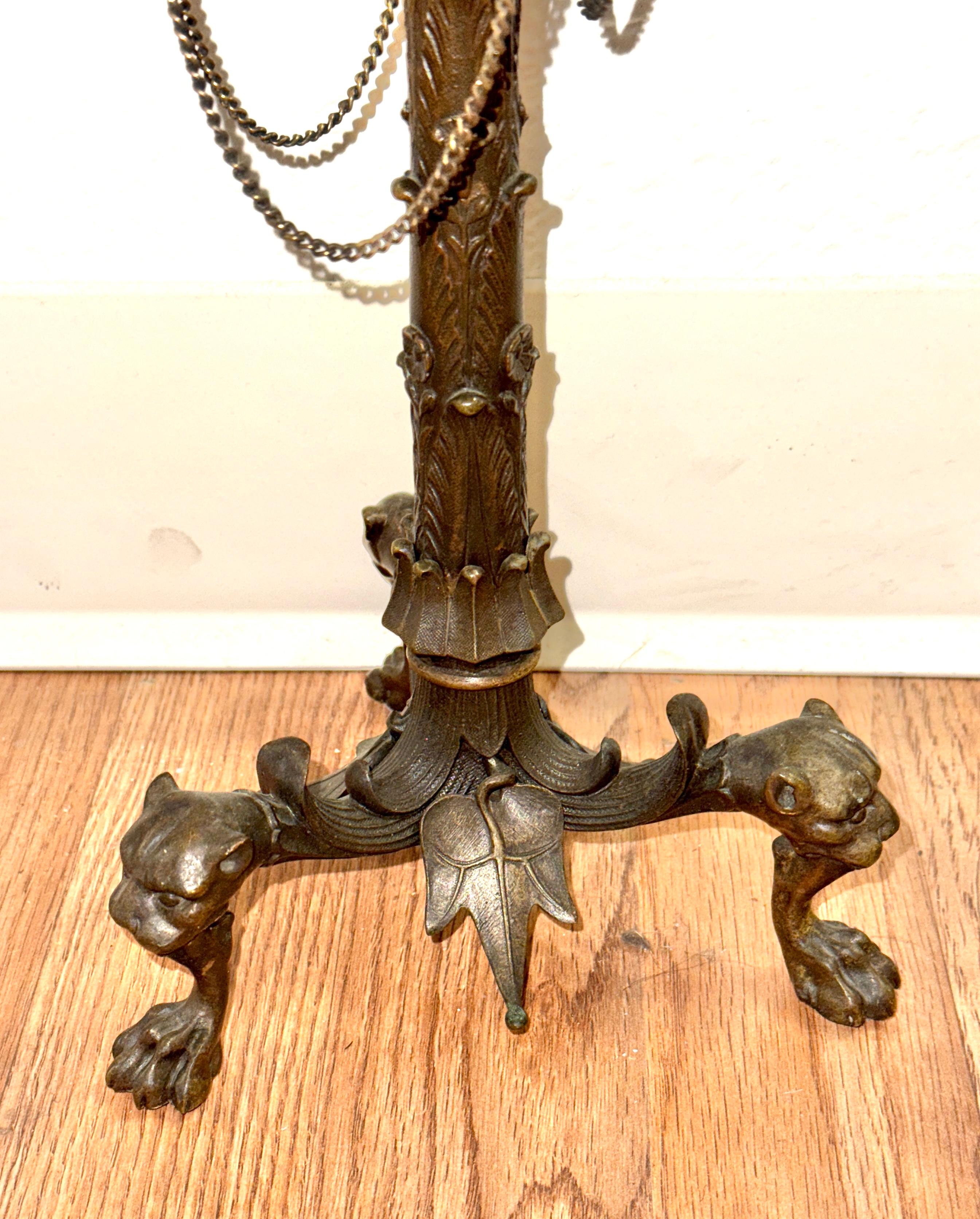 Neo-Classical Grand Tour Souvenir Bronze Candelabra  Lamps For Sale 8
