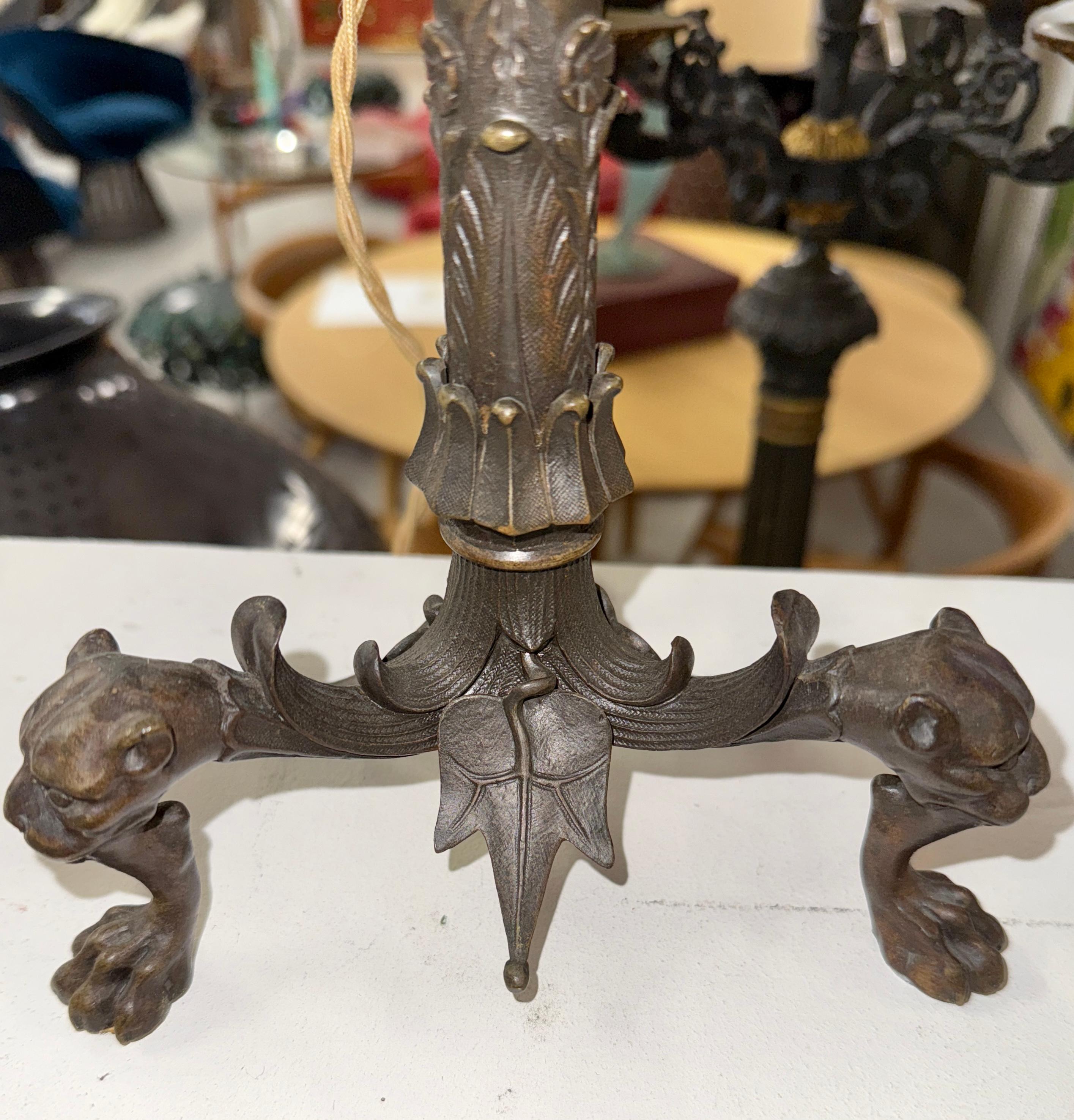 French Neo-Classical Grand Tour Souvenir Bronze Candelabra  Lamps For Sale