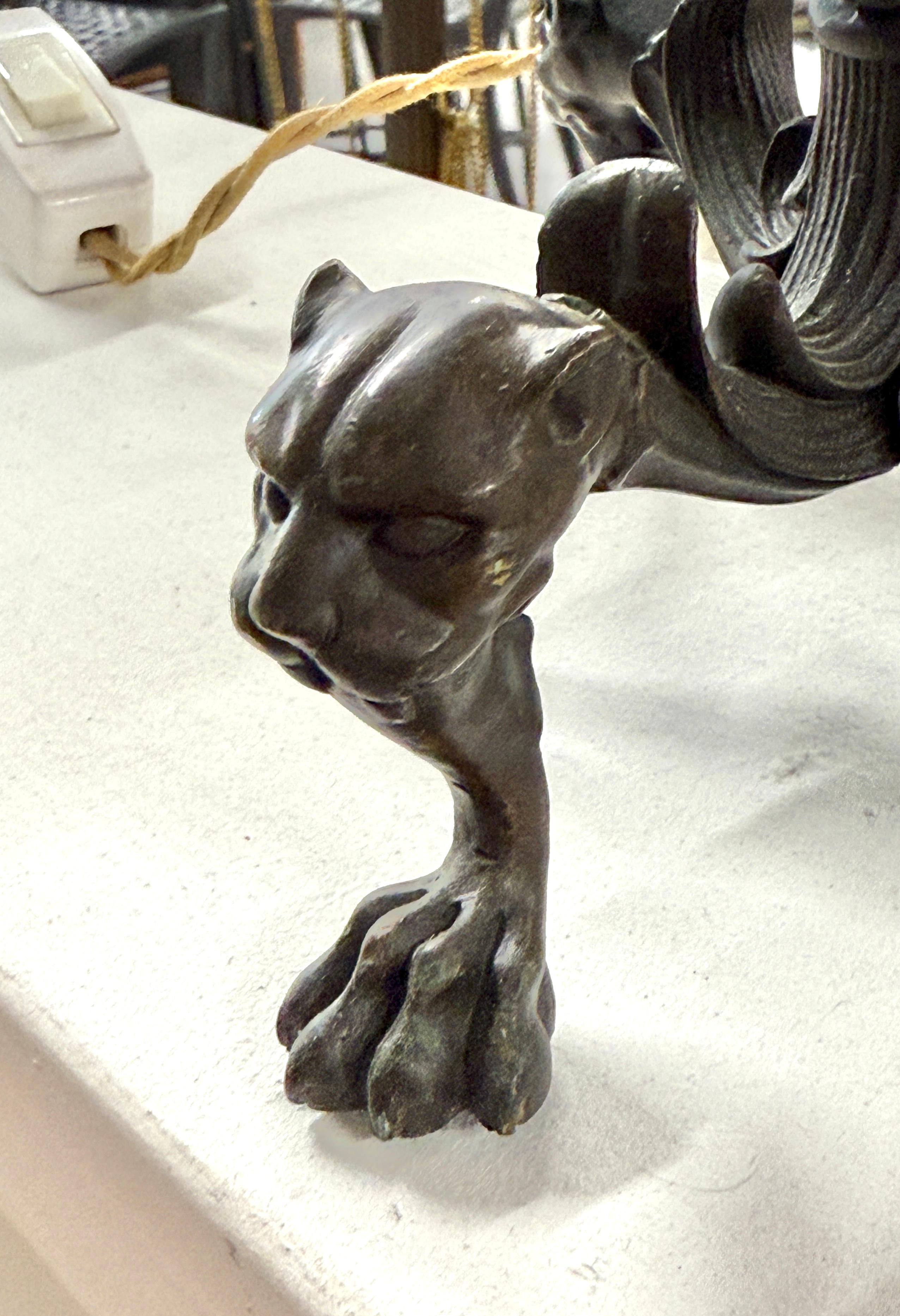 Neo-Classical Grand Tour Souvenir Bronze Candelabra  Lamps In Good Condition For Sale In Palm Springs, CA