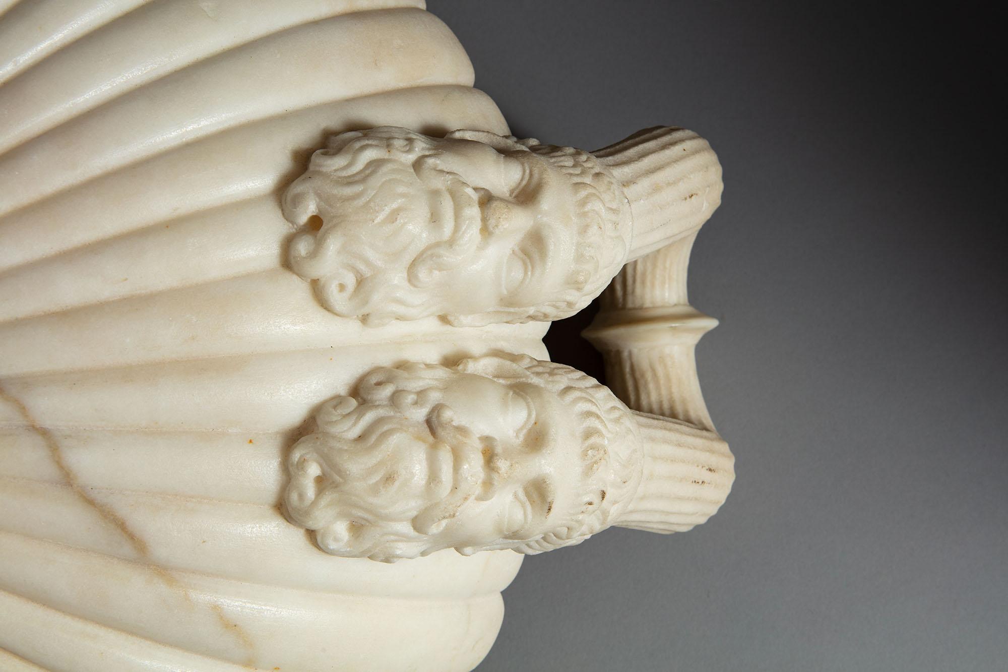 Neo-Classical Grand Tour Statuary Marble Seilenoi Mask Tazza 4