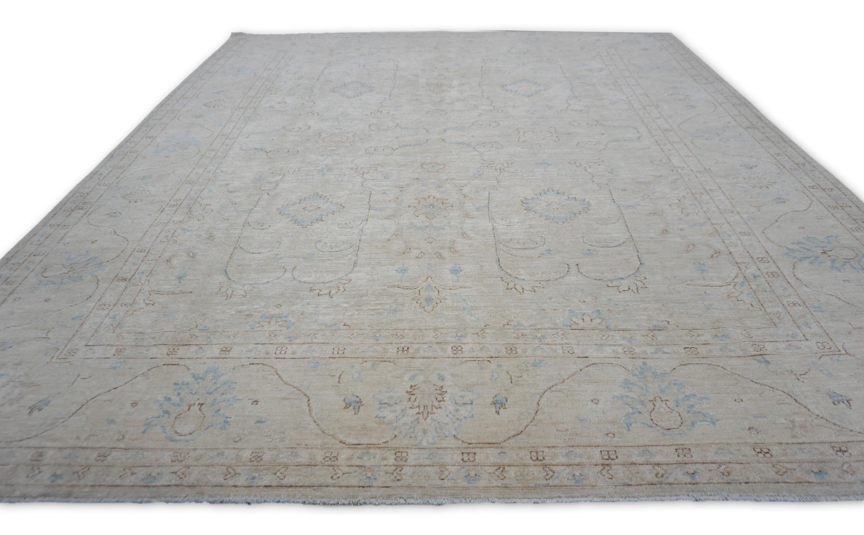 Tappeto Neo-Classico in Lana Design/One Avorio, Blu, Taupe 8'3''x9'8'' In condizioni Nuovo in vendita a Torrance, CA