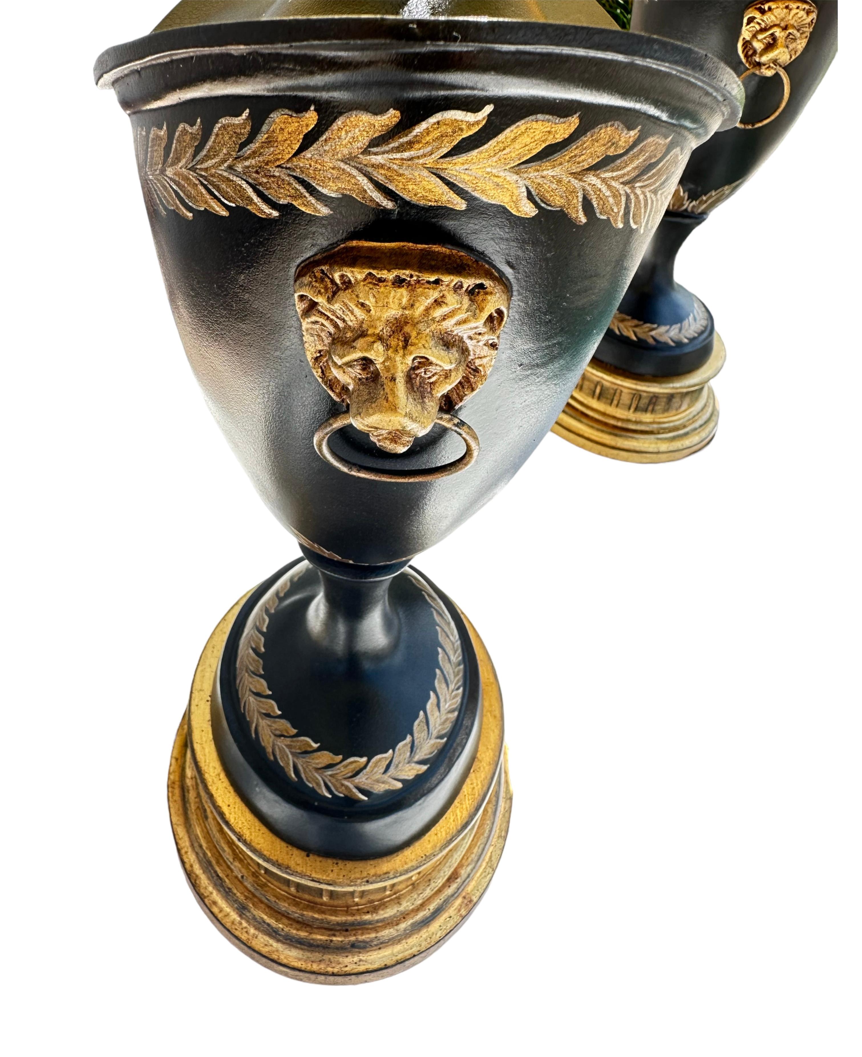 Neoclassic Lion-Head Gilt Table Lamps 3