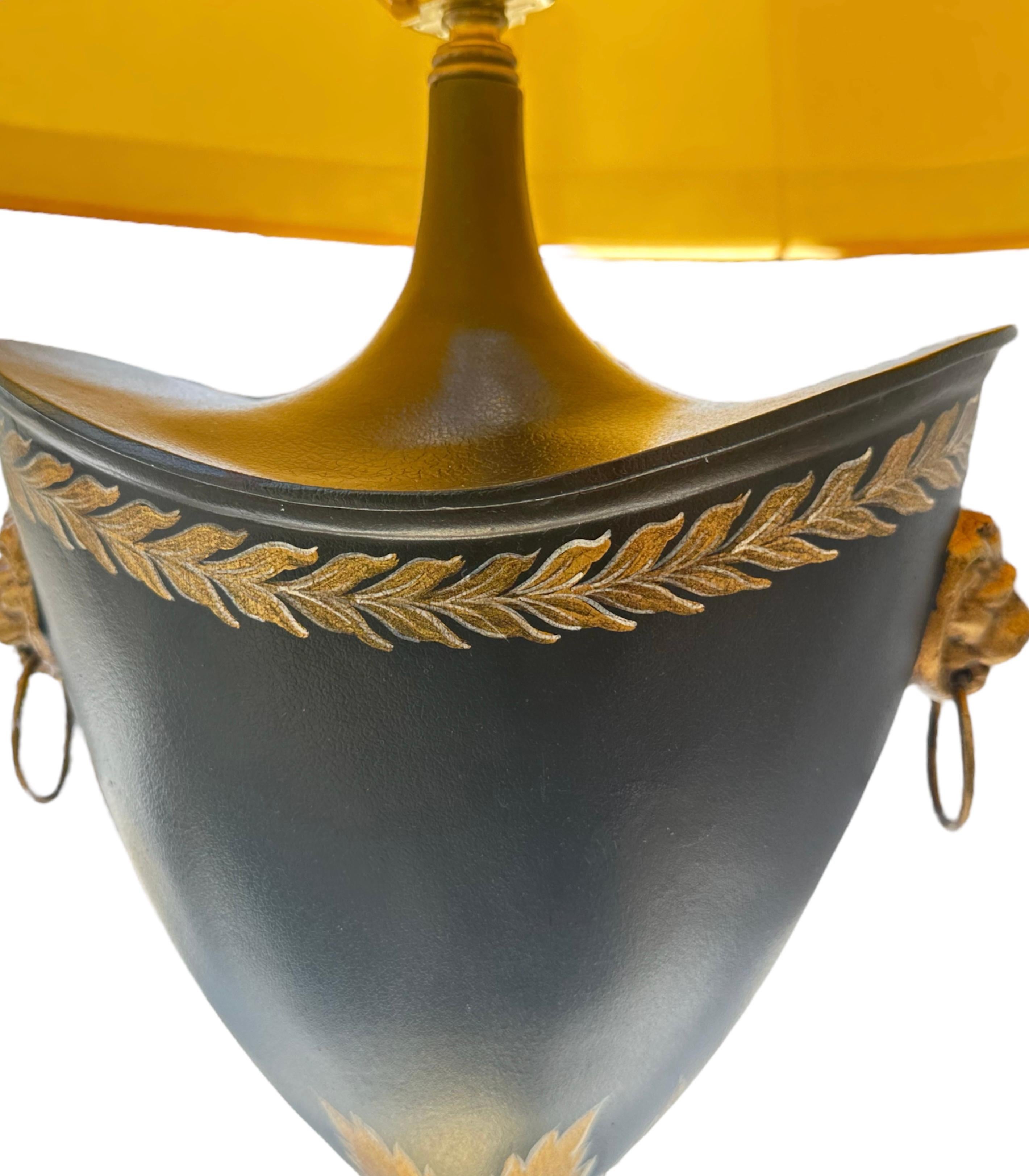 Neoclassic Lion-Head Gilt Table Lamps 1