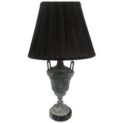 Lampe en métal néoclassique avec base en marbre