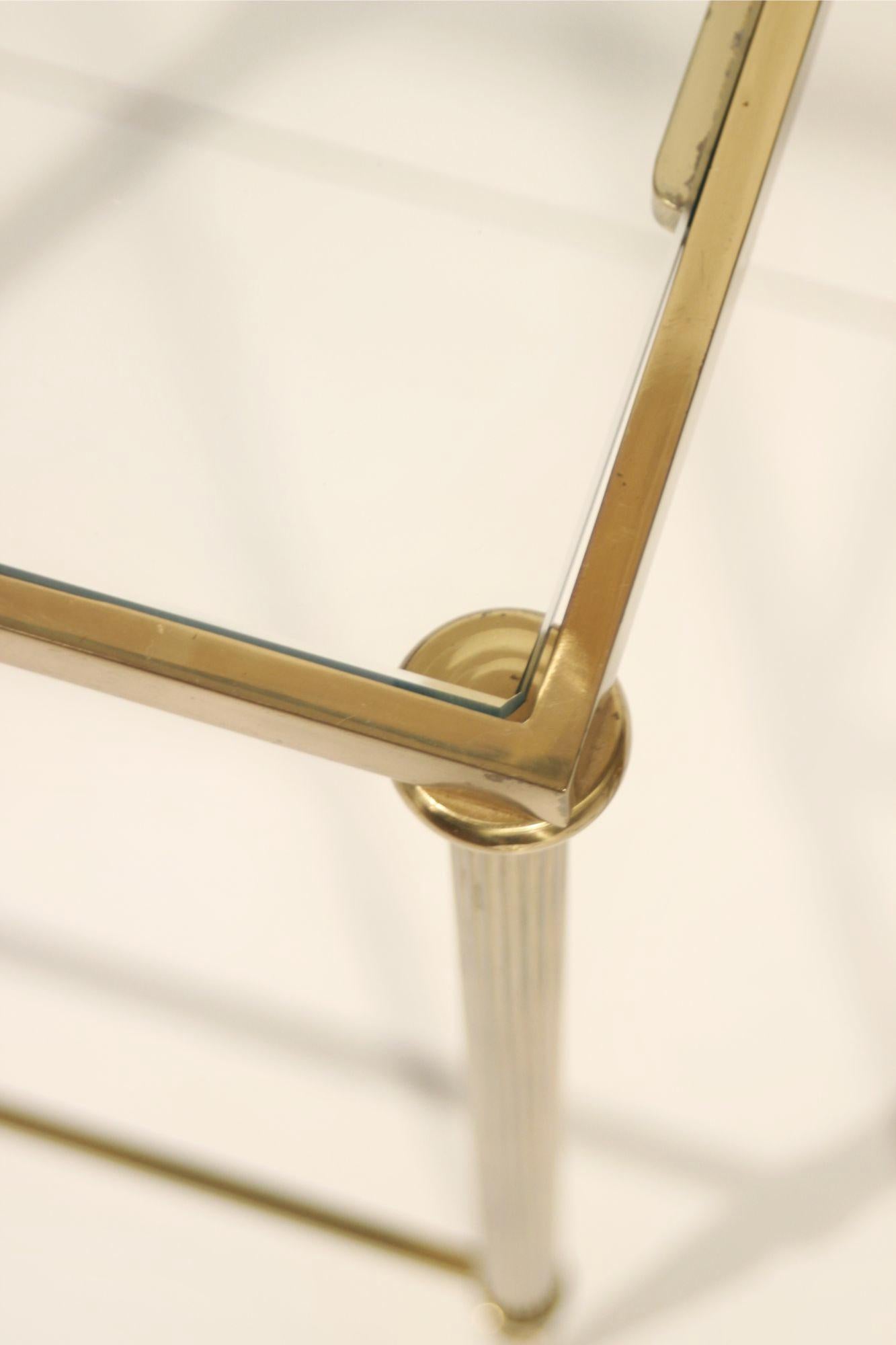 Neo-classical nesting tables in gilded brass & glass by Maison Jansen, France  For Sale 10