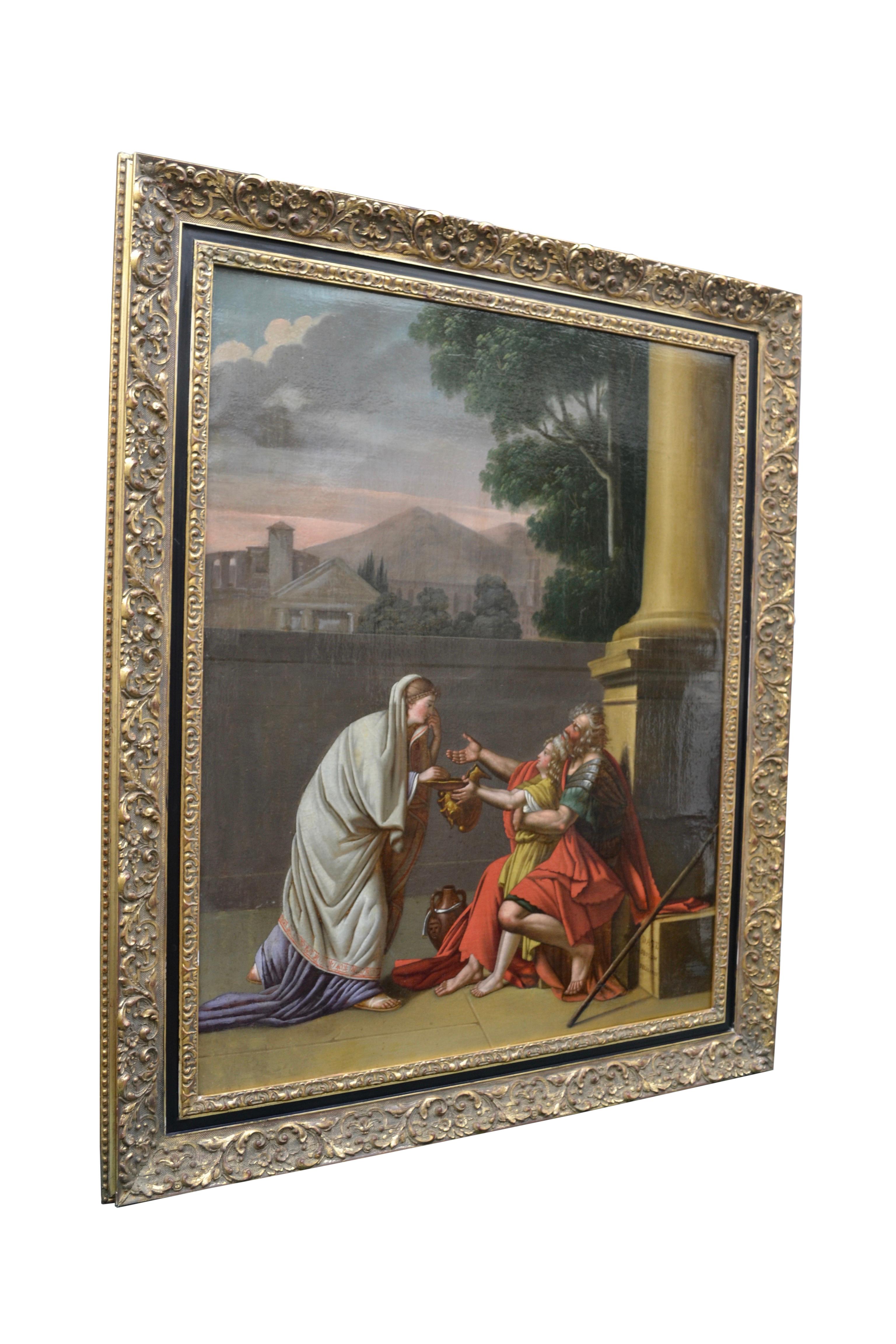 A neo-classical mid-19 century oil on canvas painting after an original 1781 painting by J.L David titled 