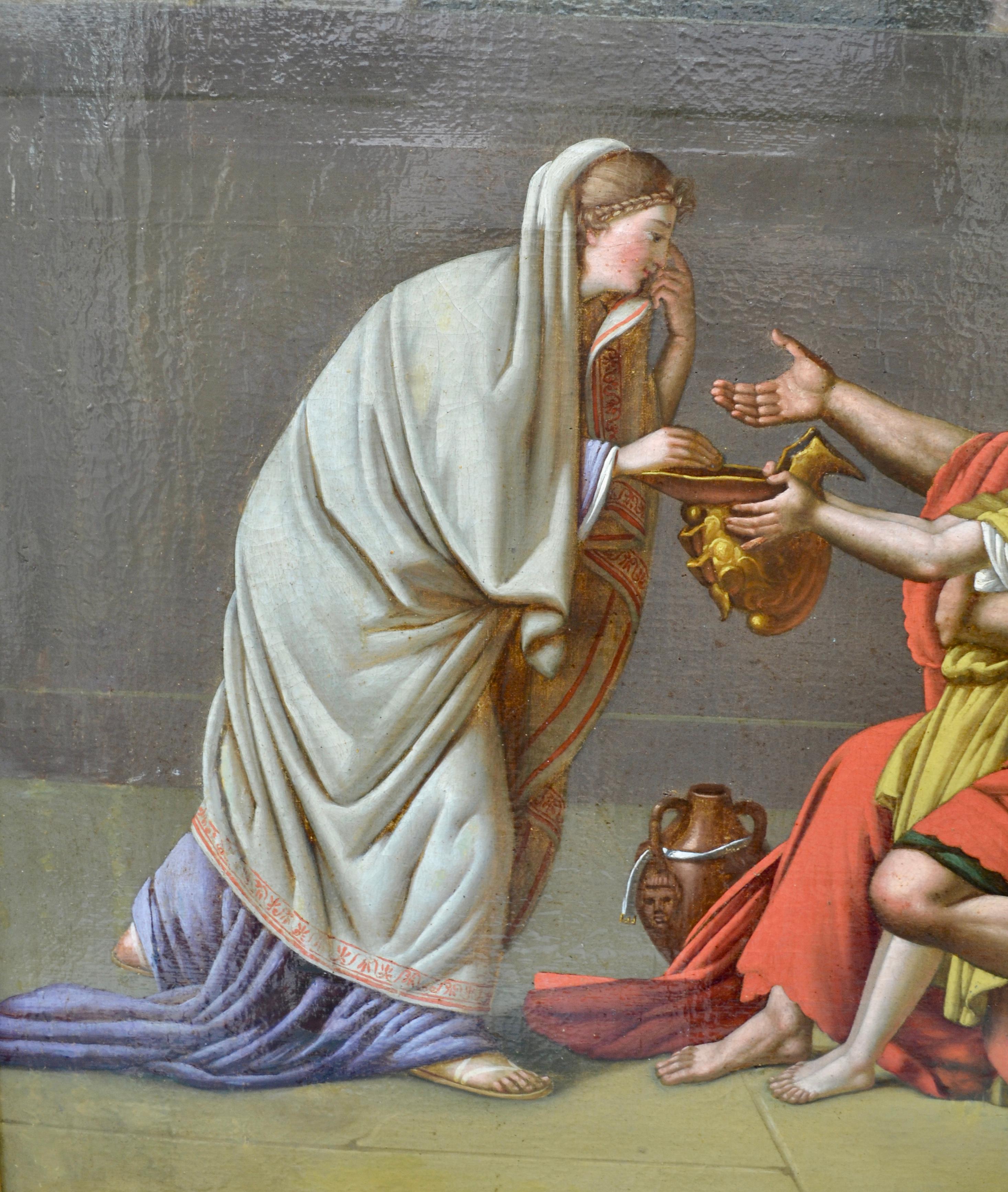 French Neo-Classical oil Painting of Bellisarius Begging for Alms after J.L David